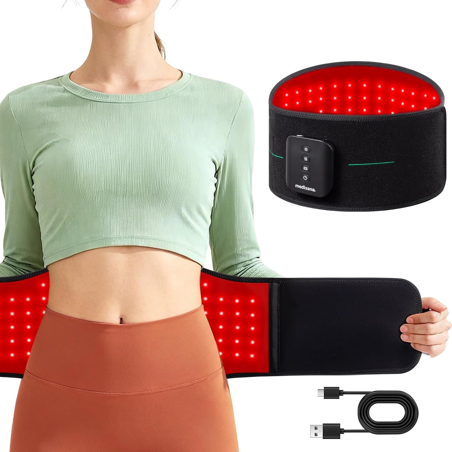 Medisana 3-in-1 Red Light Therapy Belt, Cordless Red Light Therapy for Body