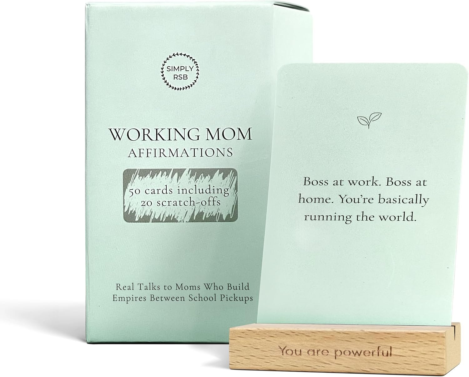 Working Mom Affirmation Cards for Women – 50 Daily Positive Affirmations Cards (30 Uplifting Cards + 20 Fun Scratch-Offs) (You Are Powerful)