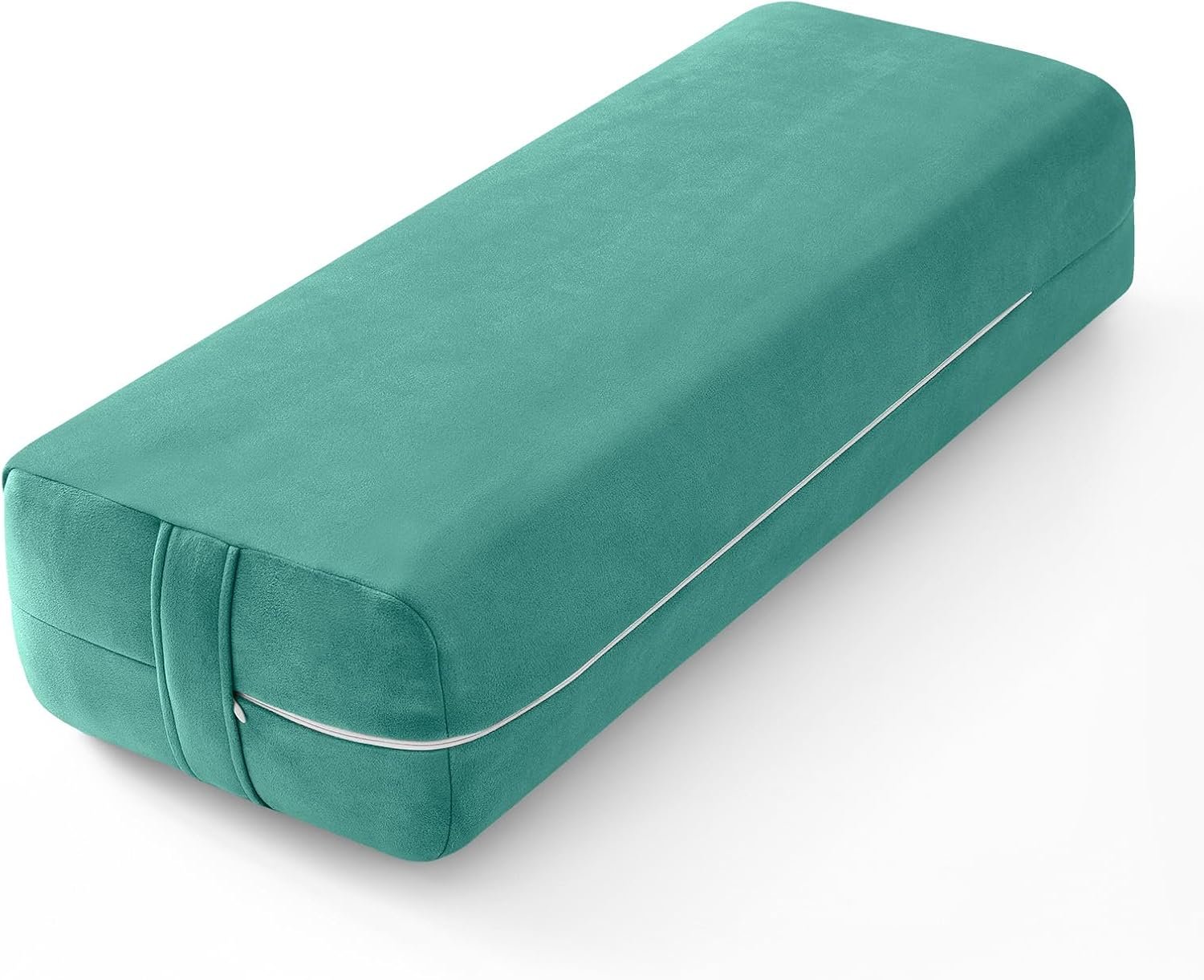 Wellsin Rectangular Yoga Bolster – Meditation Pillow with Washable Suede Cover, 27″X10″ X5.5″