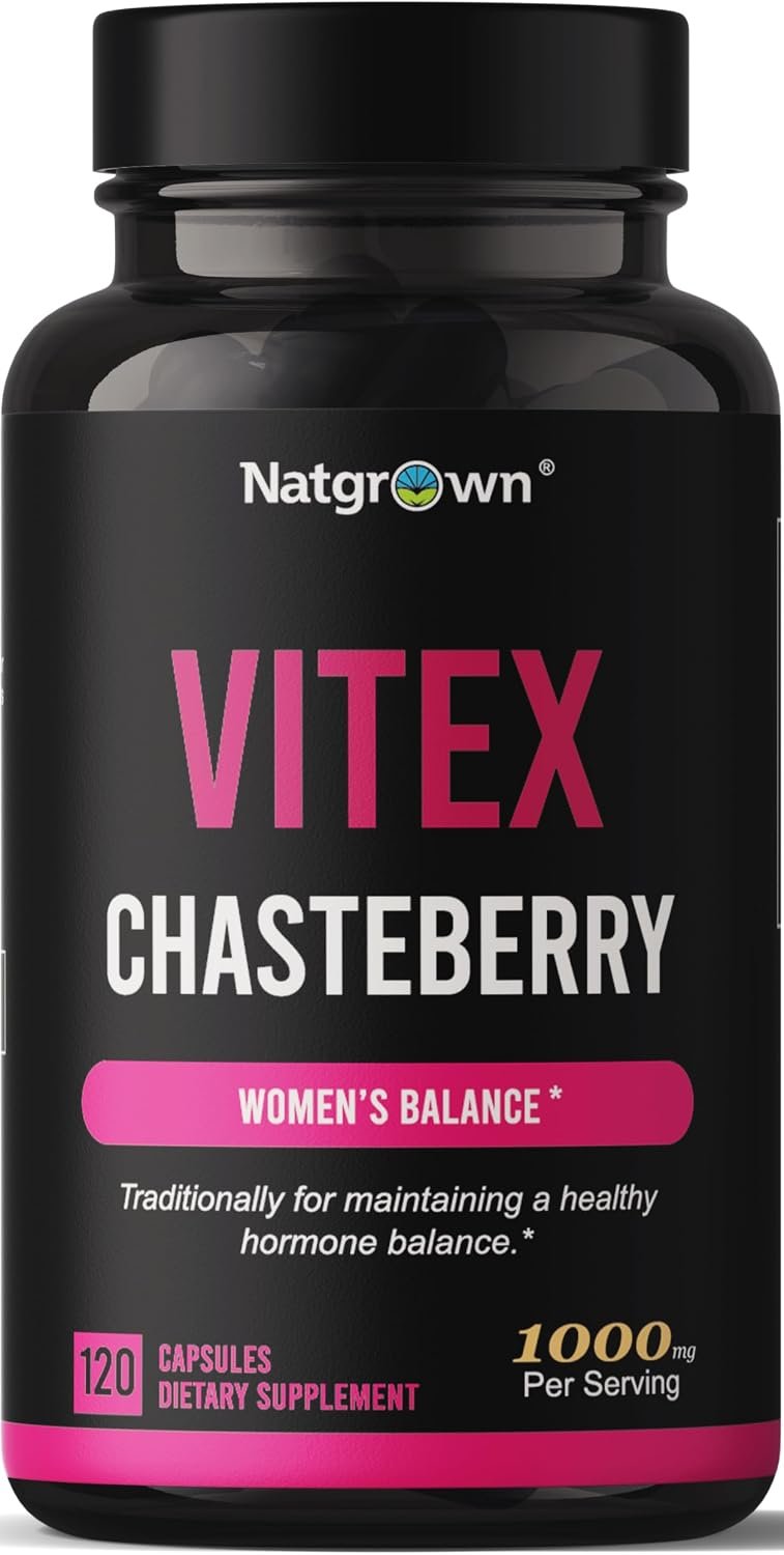 Natgrown Vitex Chasteberry Supplement for Women – Vitex Berry – 120 Ct