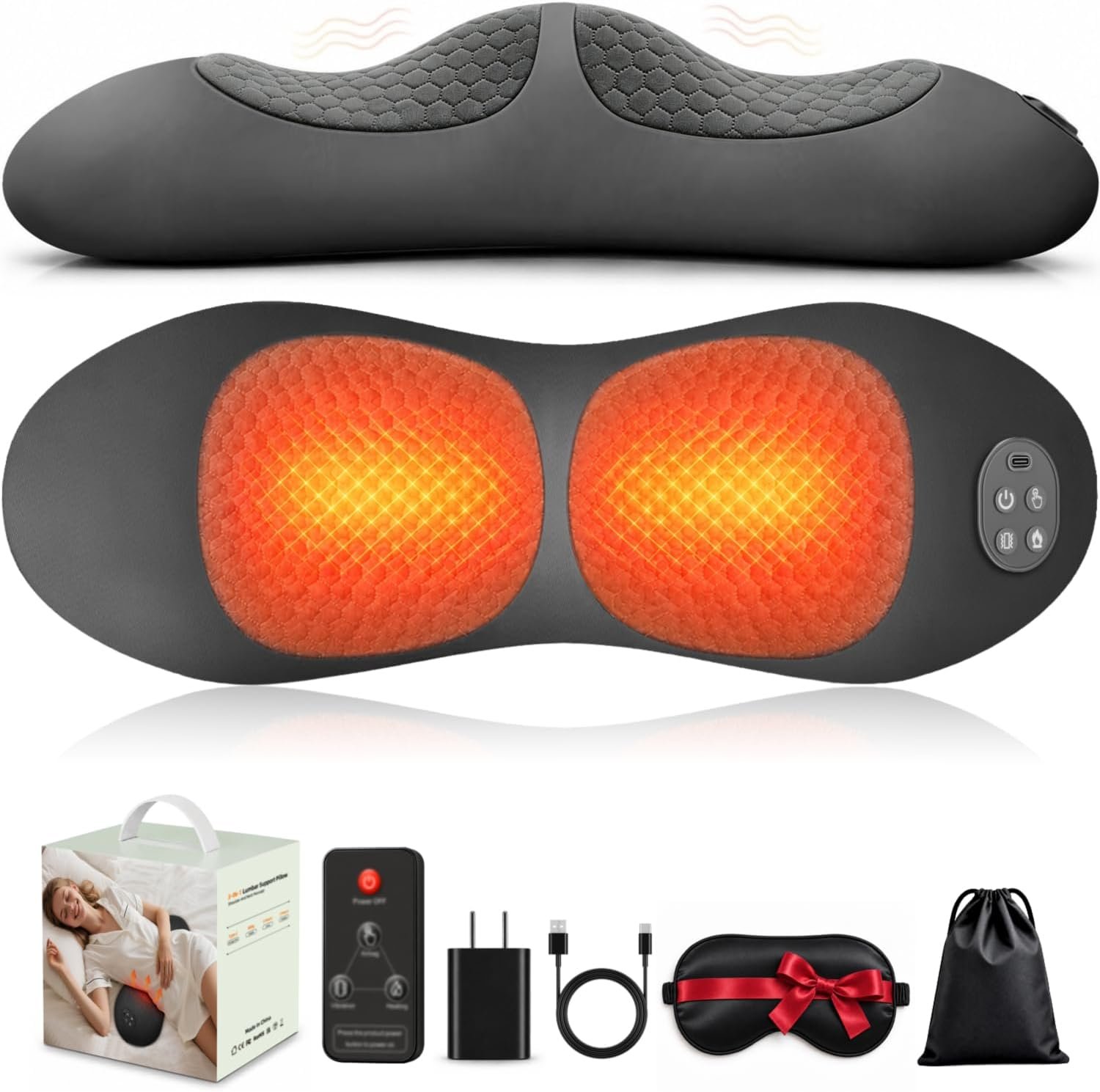 Cordless 4-in-1 Triple Fusion Back Massager with Remote Control