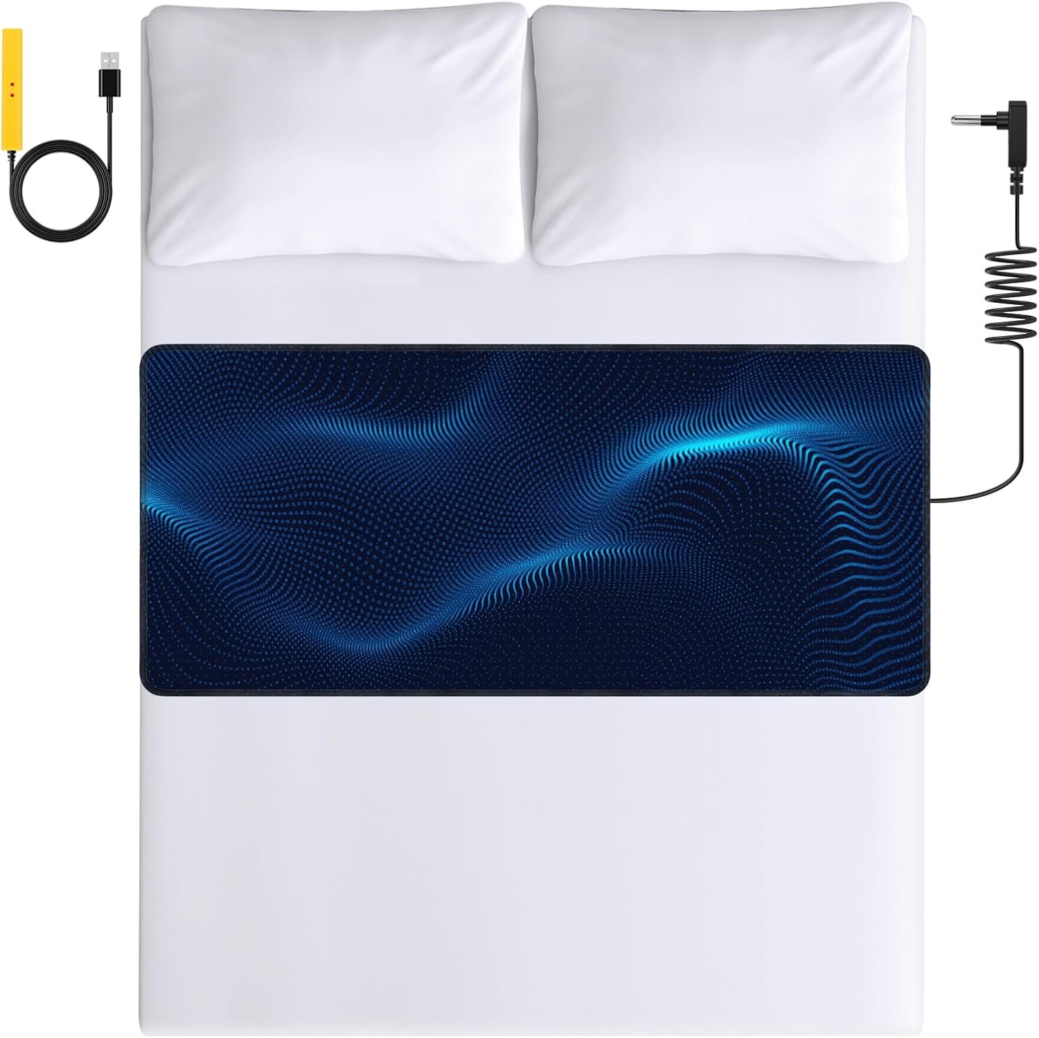 Grounding Mat for Bed, Grounding Pad for Sleeping, Improves Sleep, with Static grounding Cord and Test Pen (Black, (76.5 * 27 inch))