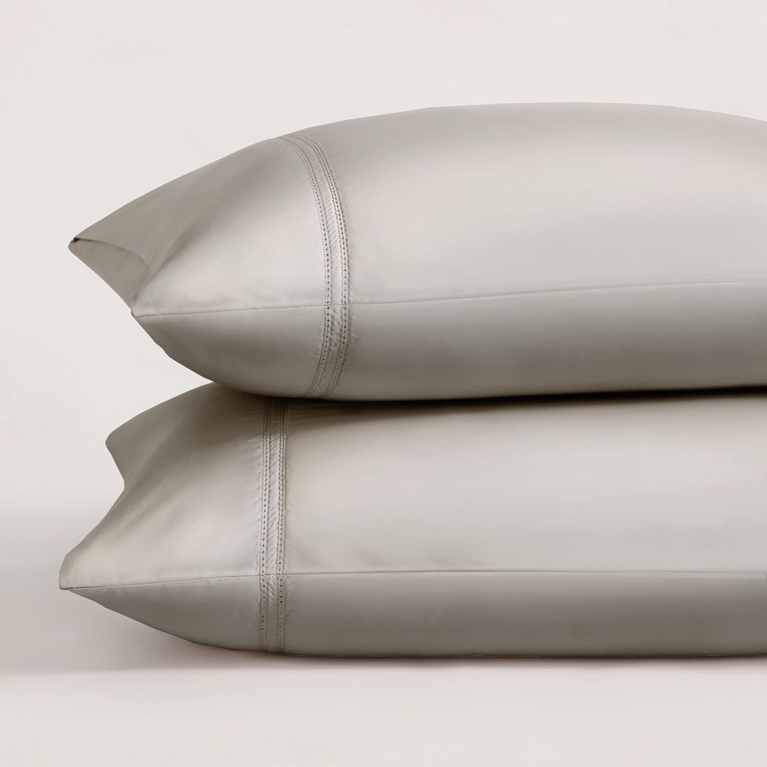 Pure Parima Yalda Pillowcase Set – 100% Certified Egyptian Cotton, Double-Hem Stitch, King, Linen