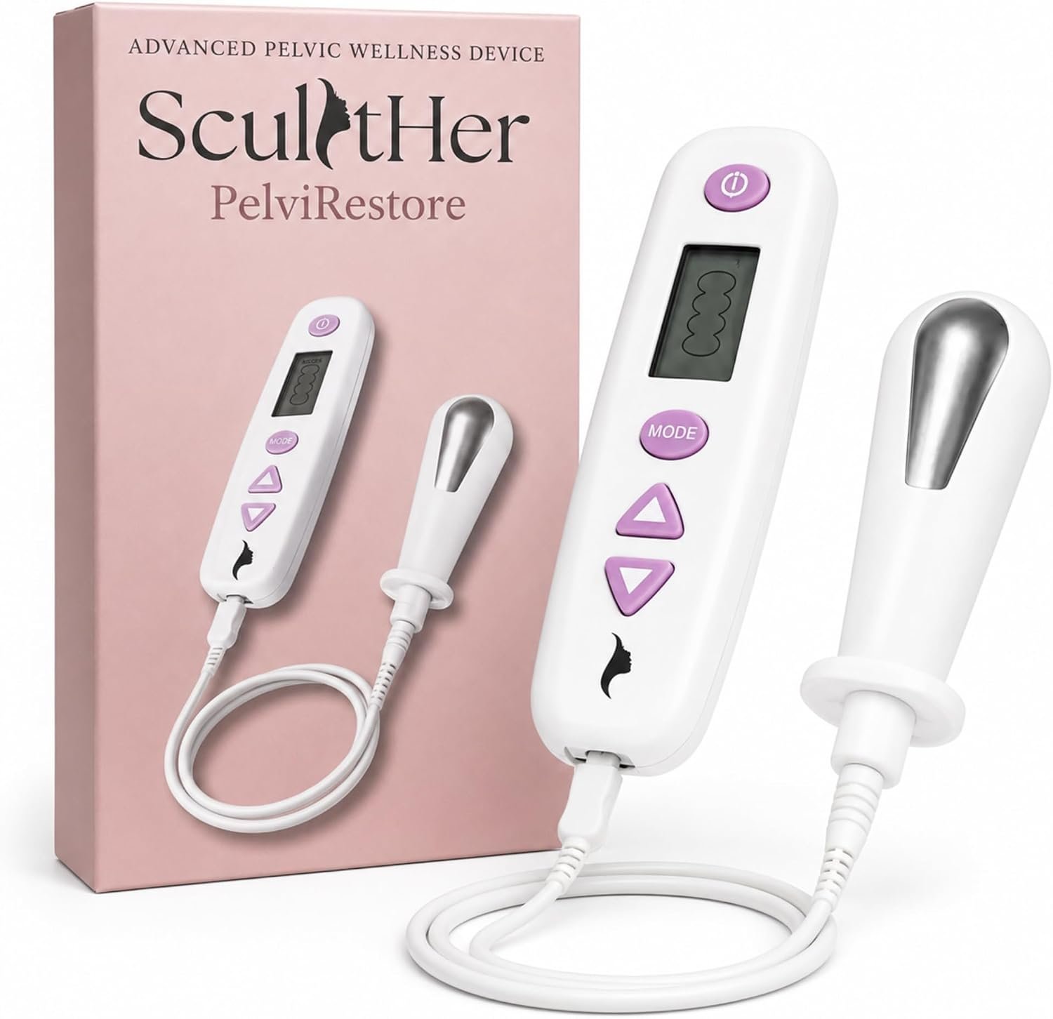 PelviRestore for Women | Adjustable Intensity Kegel Exercise Device | Home Pelvic Floor Trainer Batteries Not Included