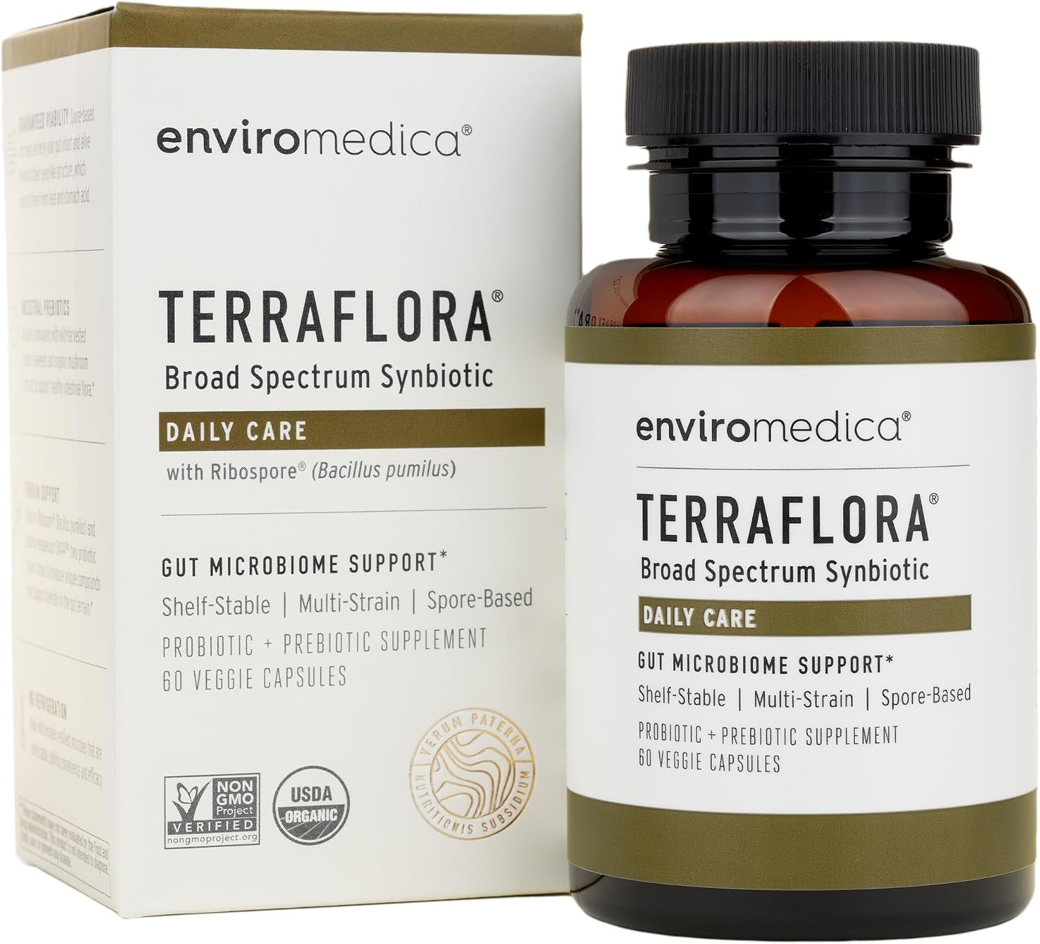 Terraflora Daily Care Synbiotic, Spore Probiotic & Prebiotic, 60 Ct