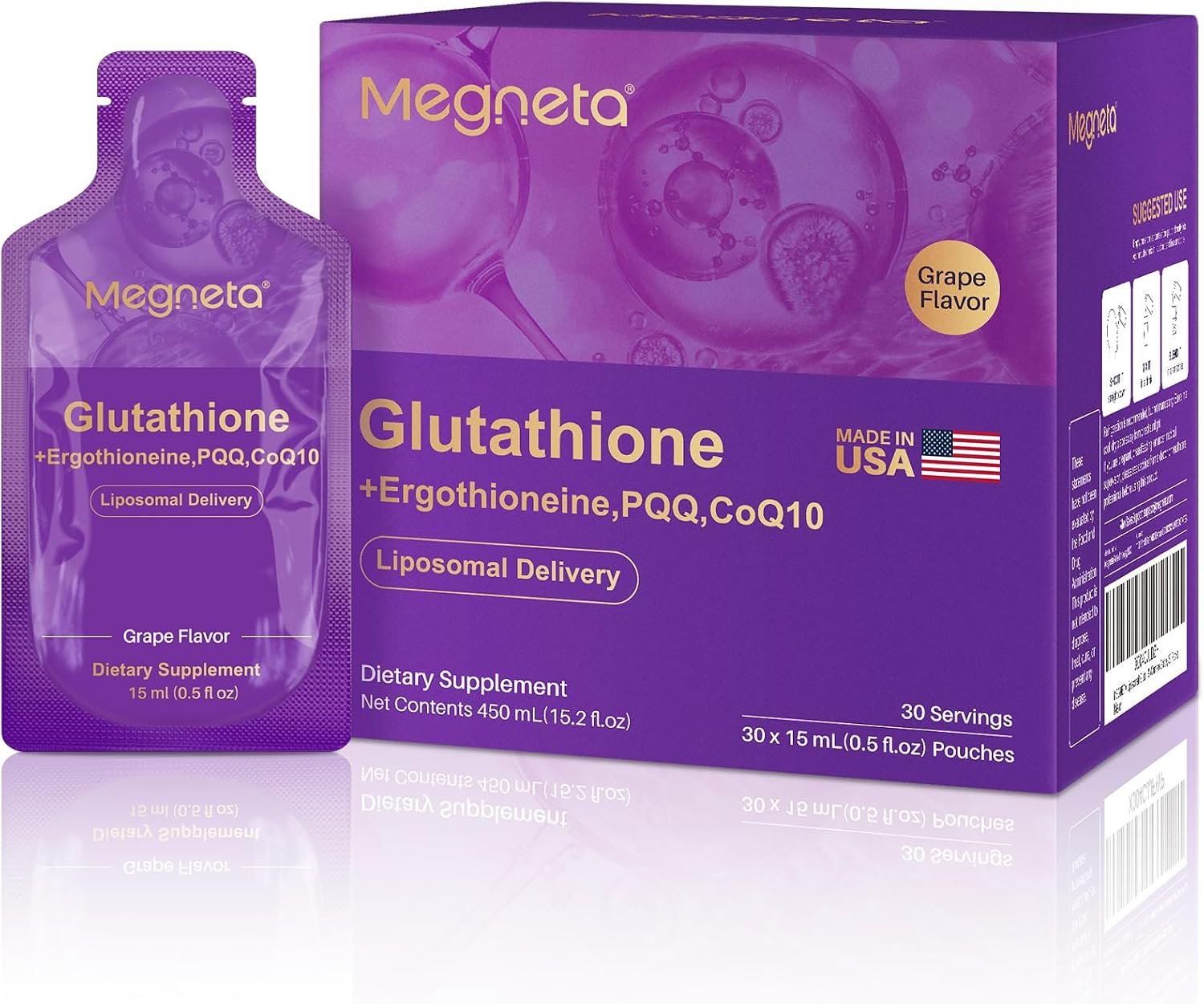 Liposomal Glutathione Supplement, 350 mg with PQQ & CoQ10, 30 Packets