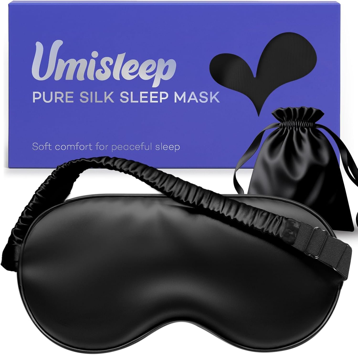 Umisleep Sleep Mask 100% Pure Mulberry Silk, 22 Momme Eye Masks for Sleep