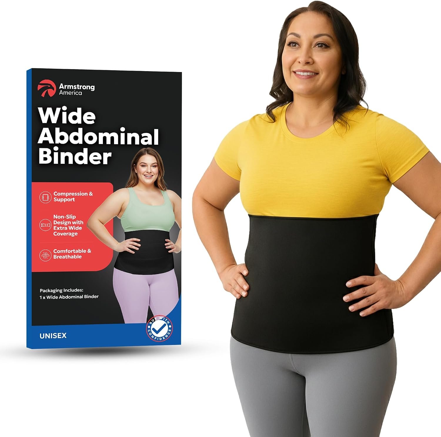 Abdominal Binder Post Surgery Tummy Tuck | Postpartum Belly Band Wrap | Post C Section Belly Binder | Stomach Compression Hernia Belt For Men or Women After Pregnancy Hysterectomy (XXL)