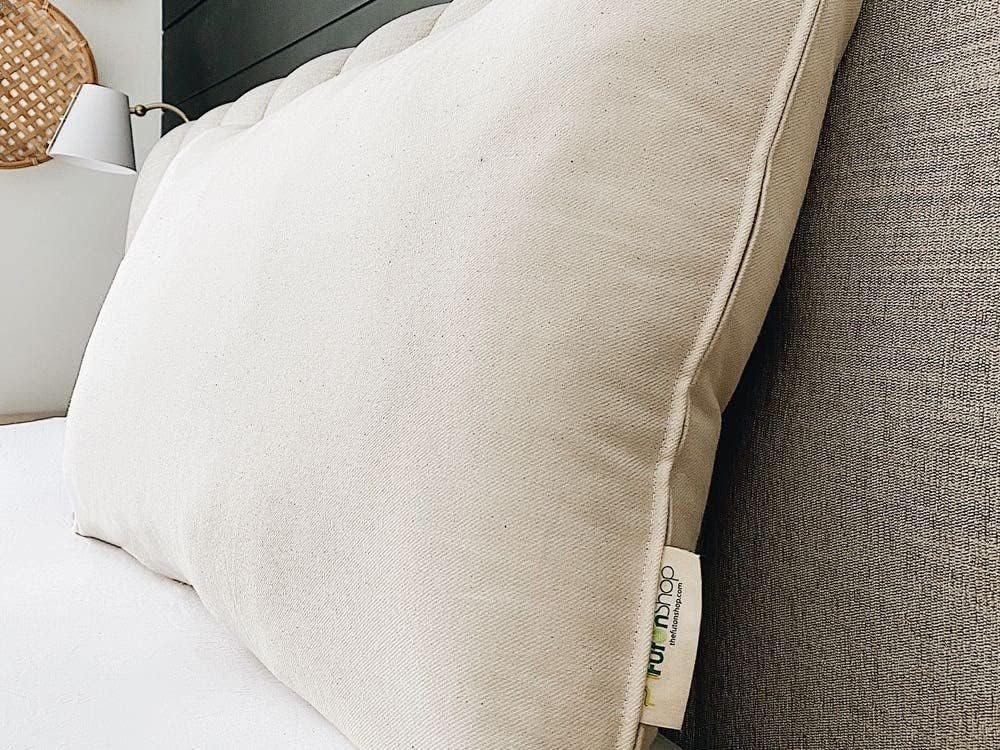 The Futon Shop Organic Wool and Buckwheat Pillow Set, Bed Pillows Standard Size Set of 2, Perfect Pillow for Side Sleepers, Standard Pillow for Neck and Shoulder Pain, Standard Pillows Set of 2