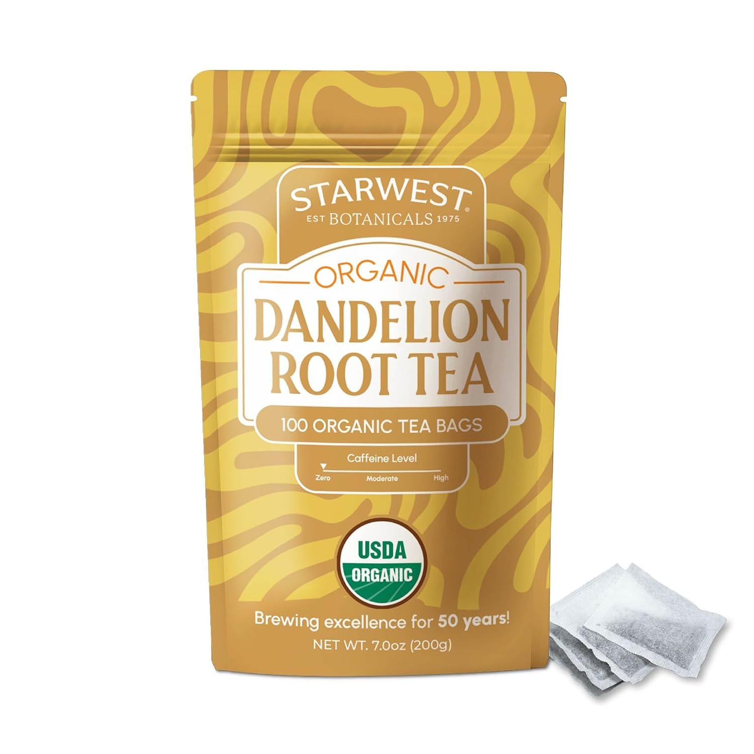 Starwest Botanicals Organic Dandelion Root Tea – Bulk Pack, 100 Bags