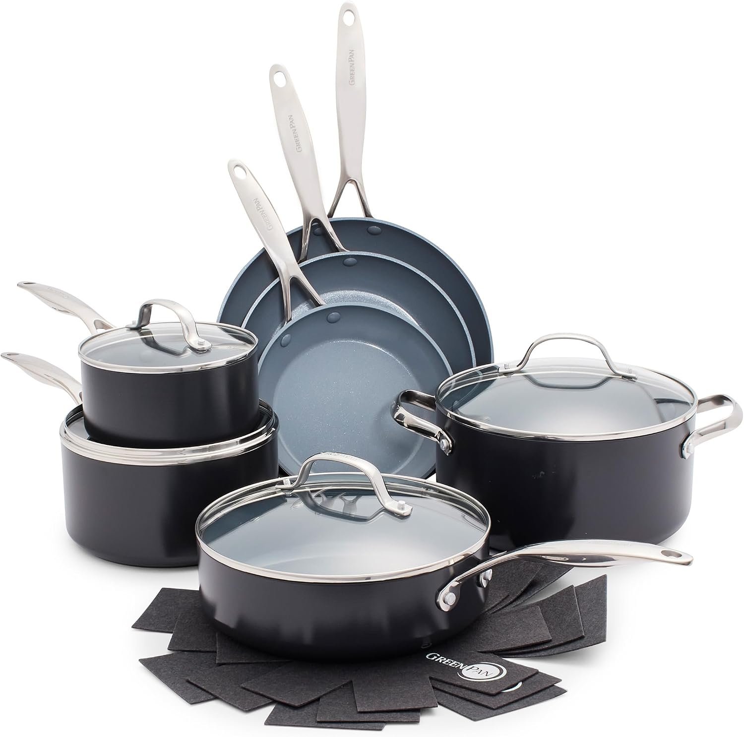 GreenPan Valencia Pro 11 Piece Cookware Set Ceramic Nonstick Pots & Pans