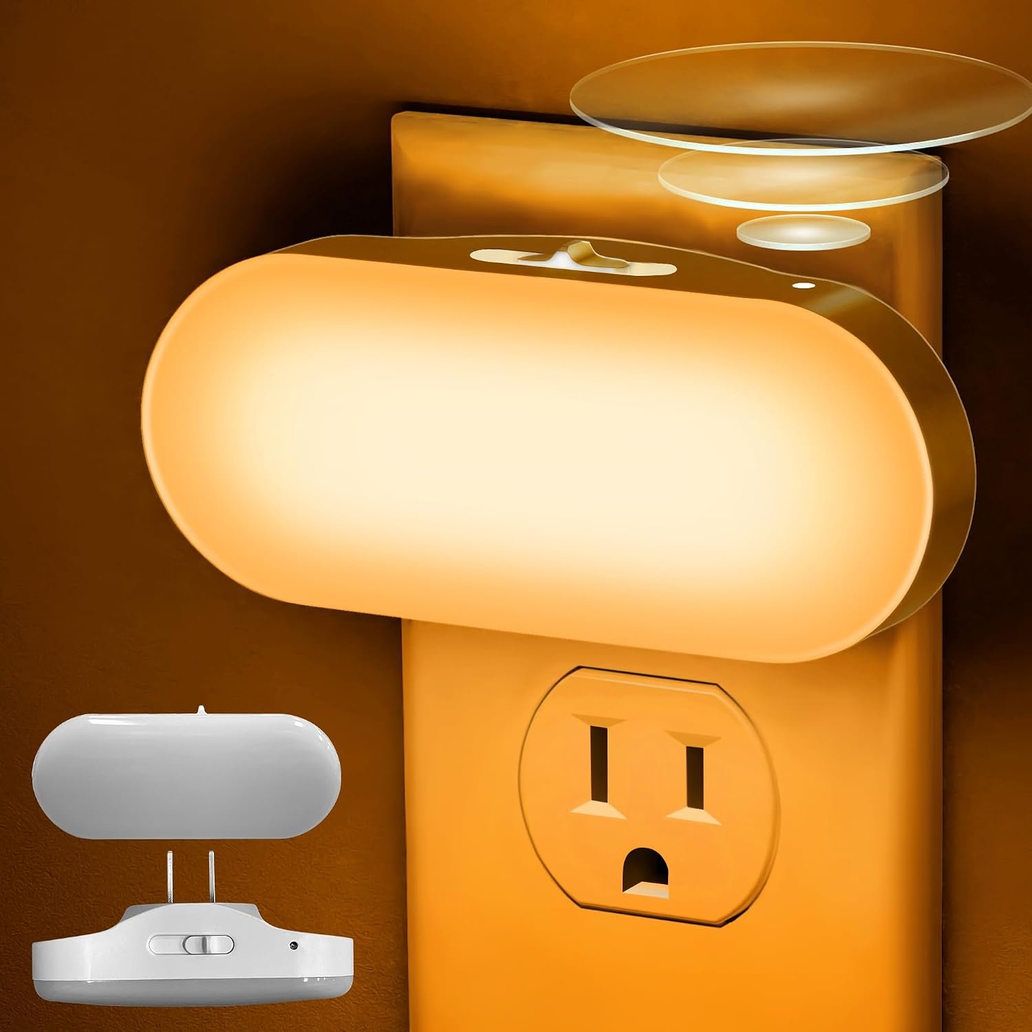 DORESshop Amber Night Light,Auto On/Off,0-100 LM Adjustable Brightness