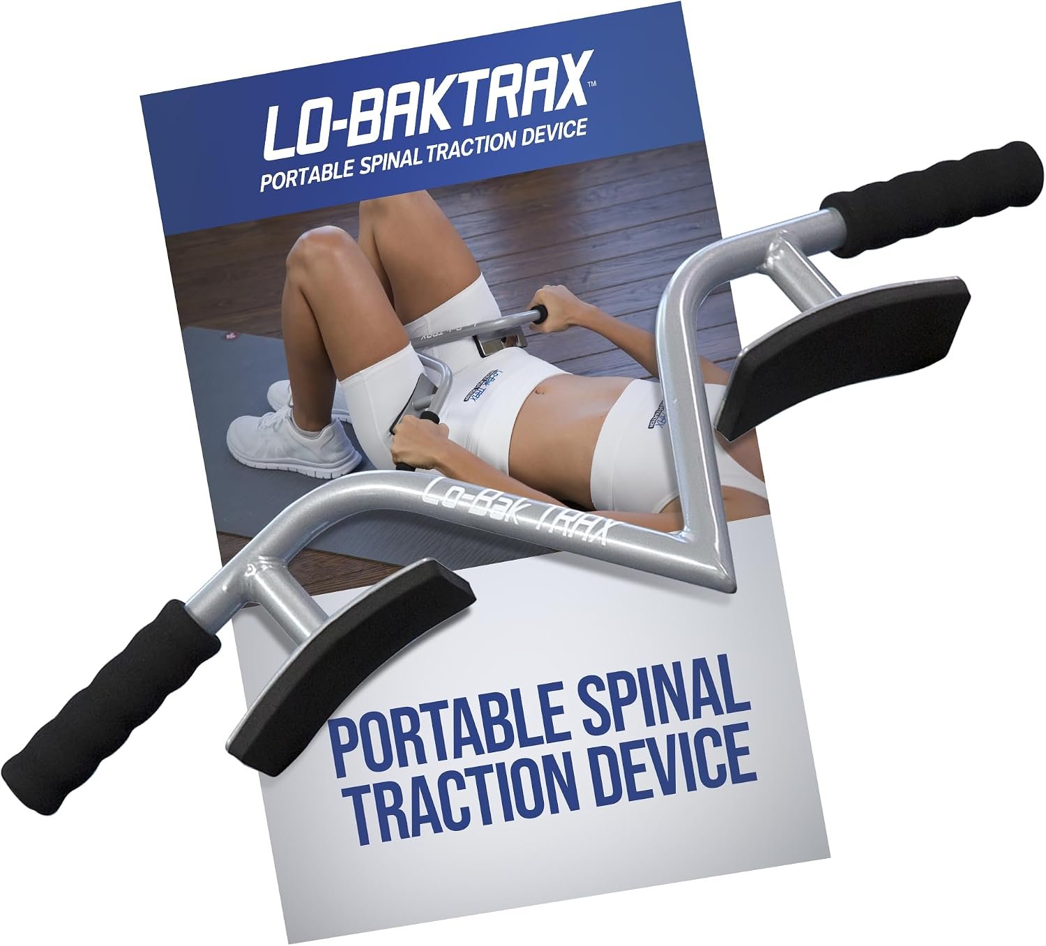 Lo-Bak TRAX by EZ-Bak Lumbar Spine Stretcher – Upper and Lower Back Stretcher for Herniated Disc & Sciatica Scoliosis – Portable Lumbar Traction Device for Spinal Decompression and Back Pain