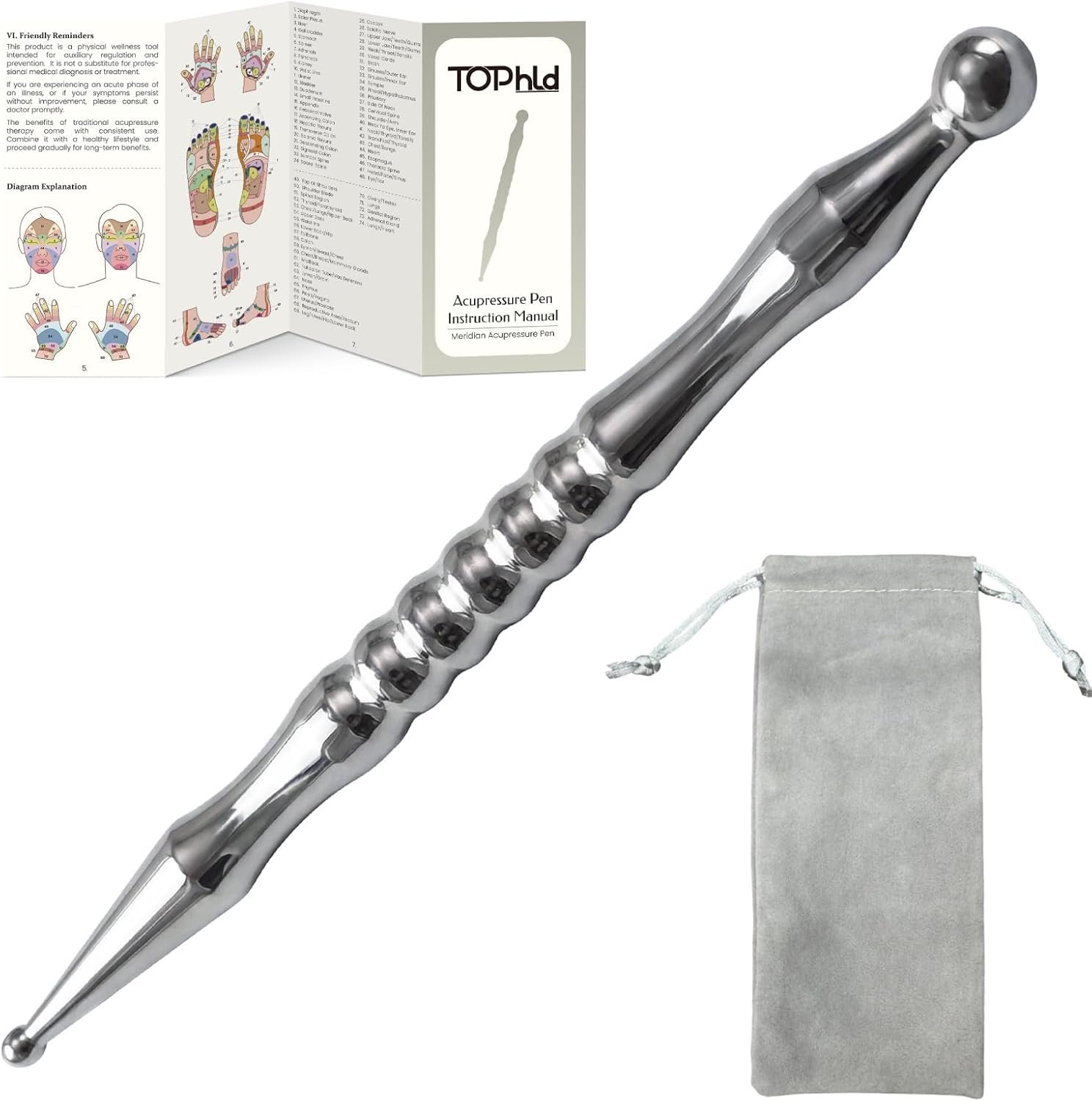 Acupuncture Pen for Muscle Tension & Trigger Point Massage with User Manual
