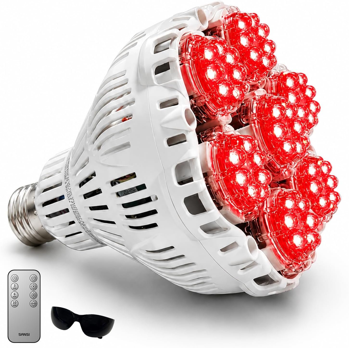 SANSI Red Light Therapy Bulb, 660nm 850nm Infrared Light Bulb,32W