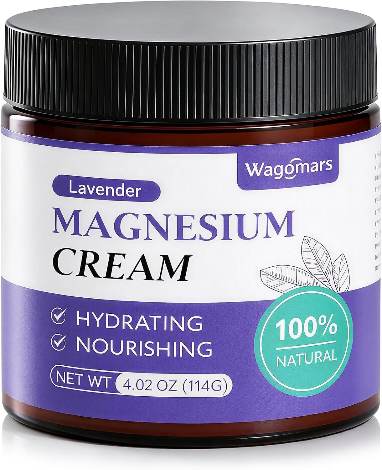 Magnesium Cream – Natural Magnesium Lotion – Body Butter with Shea Butter & Coconut Oil – Fast-Absorbing, Lightweight – Deep Hydration for All Skin Types – Suitable for Kids (Lavender)
