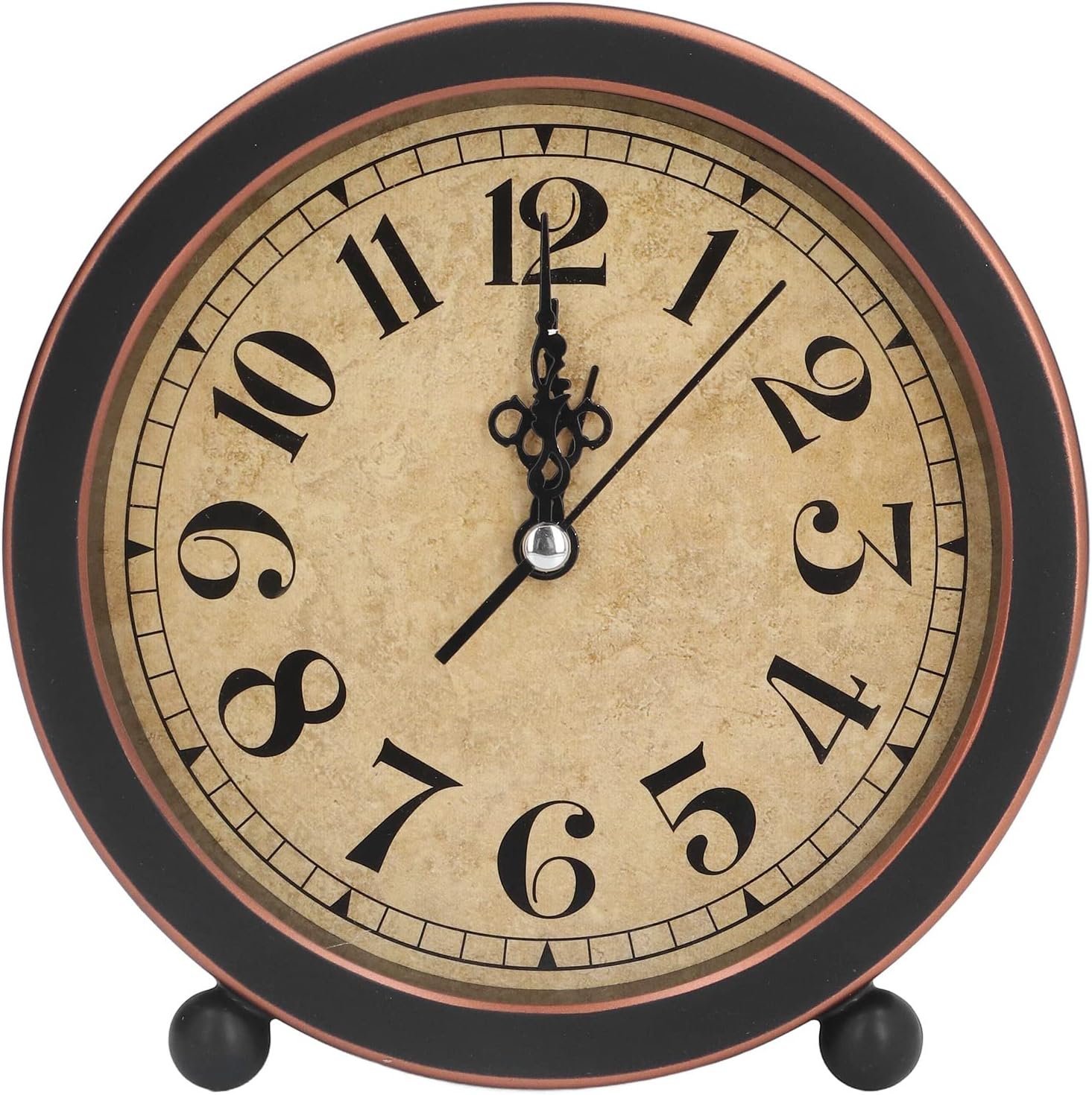 Vintage Retro Alarm Clock, Small Battery Operated Analog Alarm Clock Silent Non Ticking Easy to Read Nonradiative for Living Room Bedroom Bedside Desk