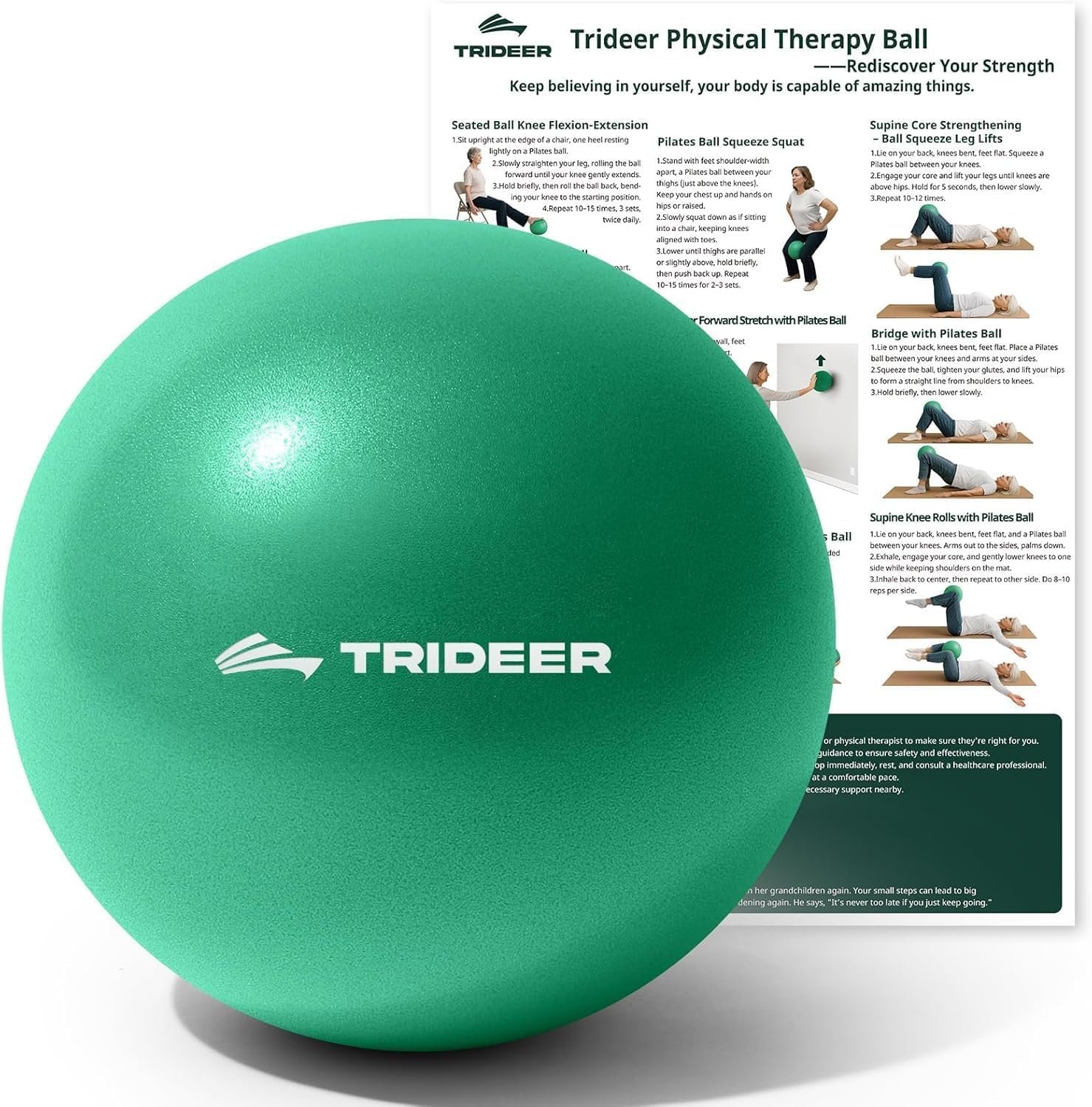 Trideer Exercise Ball for Physical Therapy, 9 Inch Pilates Ball