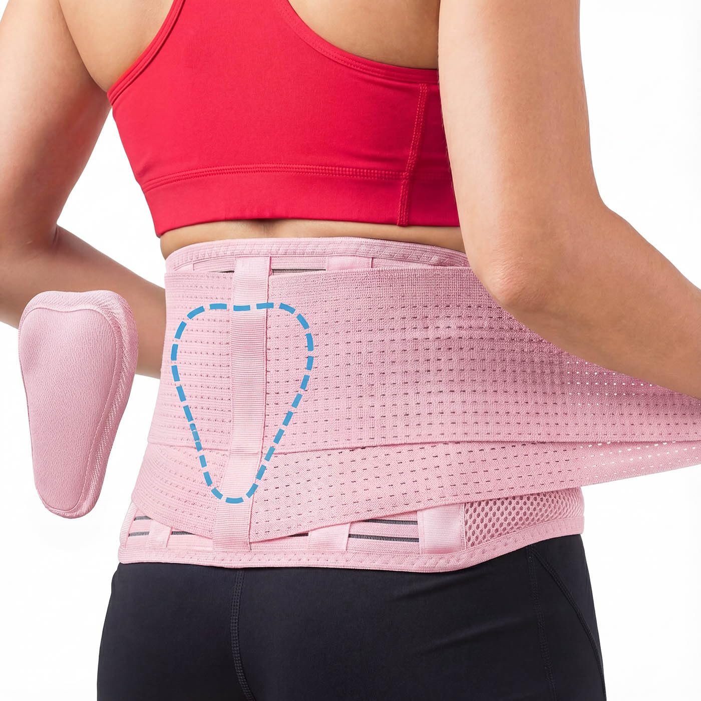 Sparthos Back Brace for Women & Men, Sciatica, Lower Back Pain – Pink-S