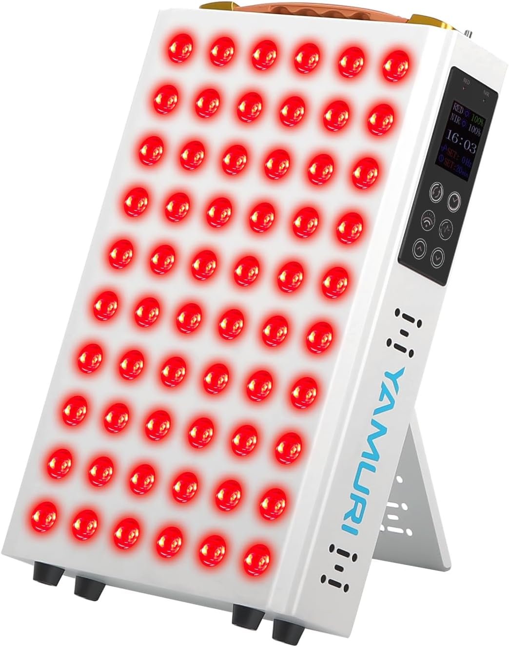 Red Light Therapy Panel, 660nm 850nm Red Light Therapy for Body, Pulse Modes, 60 LEDs Light Therapy Lamp Built-in Timer and Stand for Daily Wellness