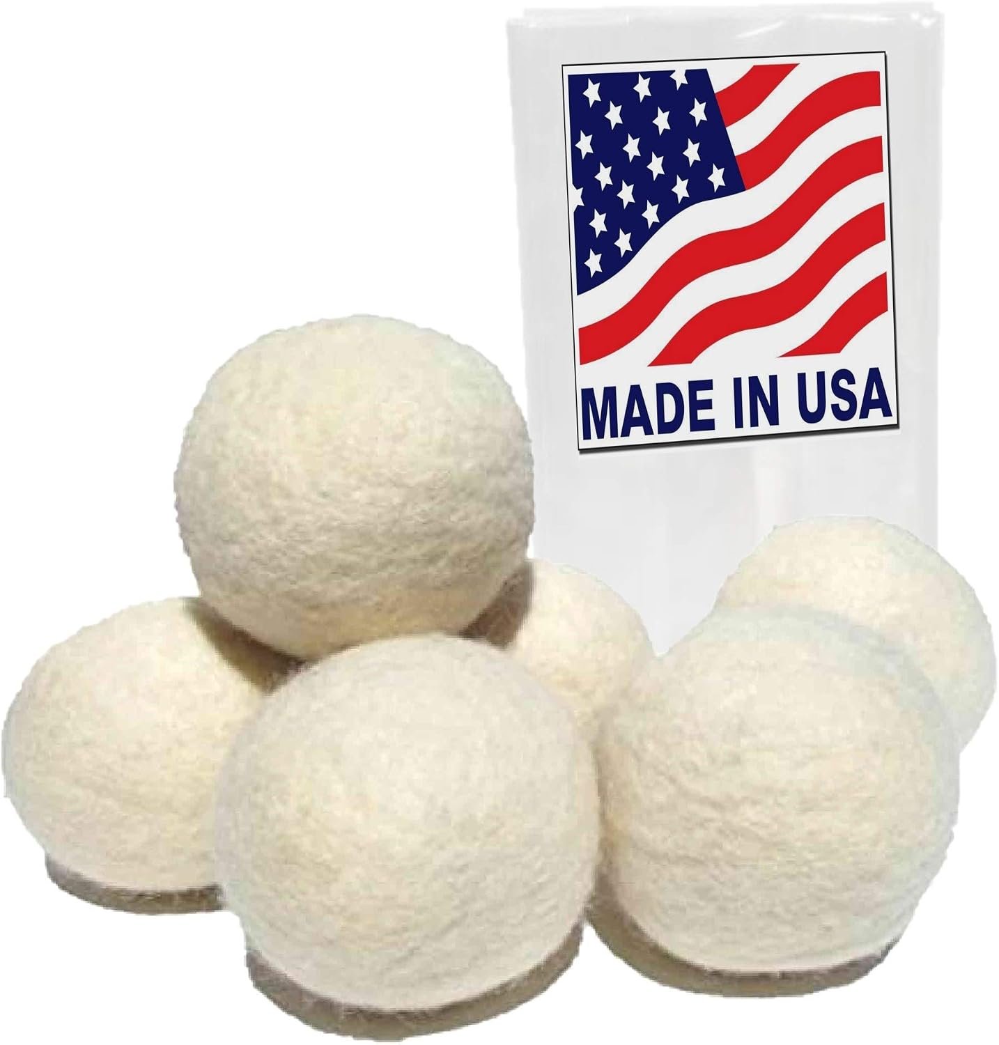 6 Eco-Friendly Wool Dryer Balls -Set of Six 100% Handmade, Natural and Unscented