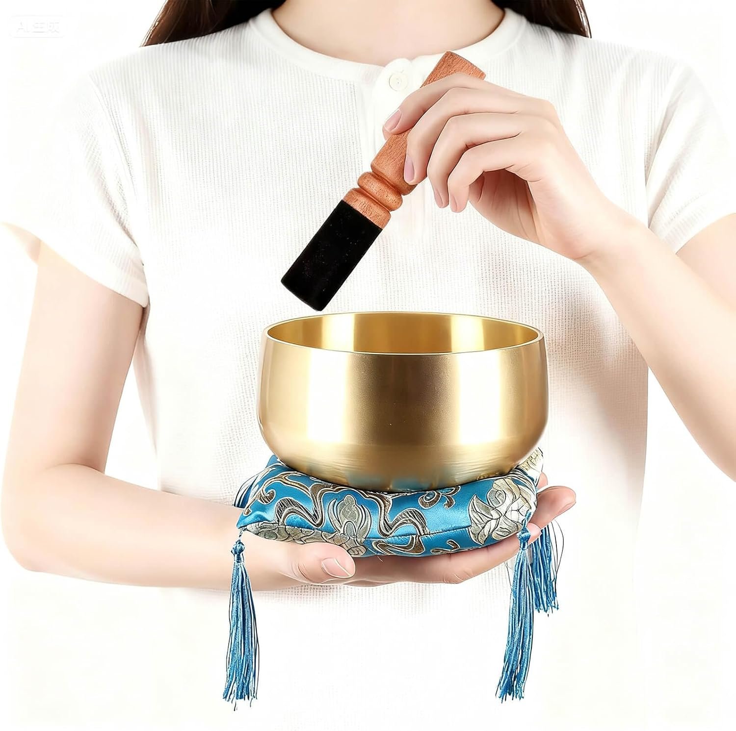 Tibetan Singing Bowl, 6-Inch Sound Bowl Meditation Set
