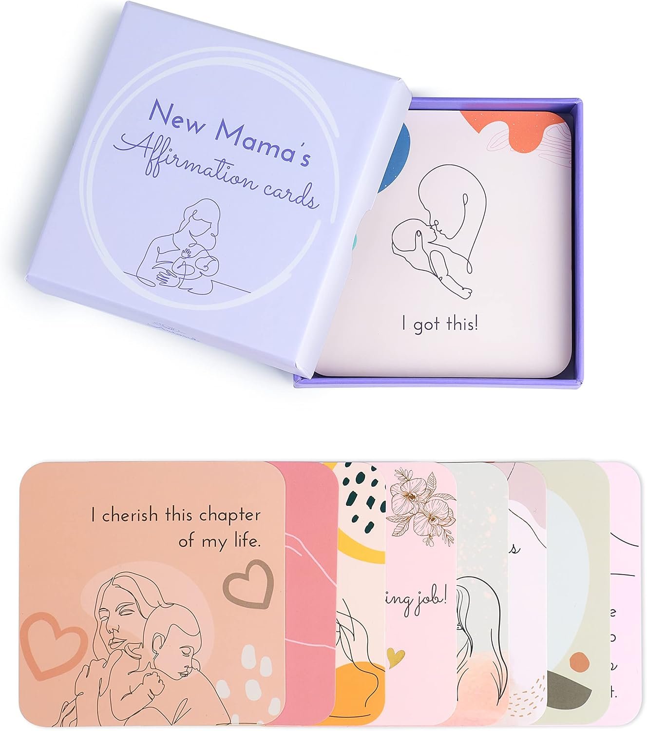 Ariond New Mama Affirmation Cards – 31 Postpartum Affirmations for New Moms