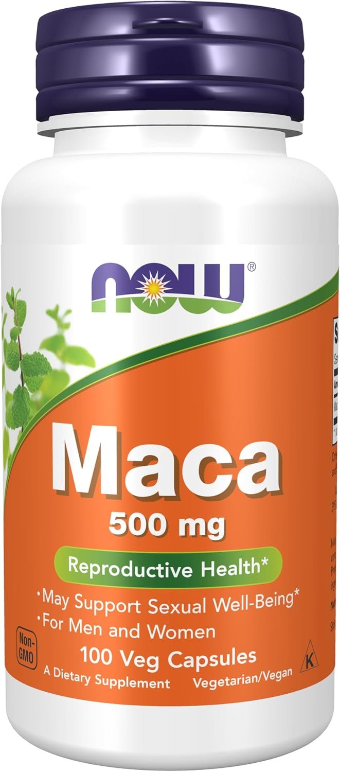 NOW Supplements, Maca 500 mg, Unisex, Reproductive Health*, 100 Veg Caps