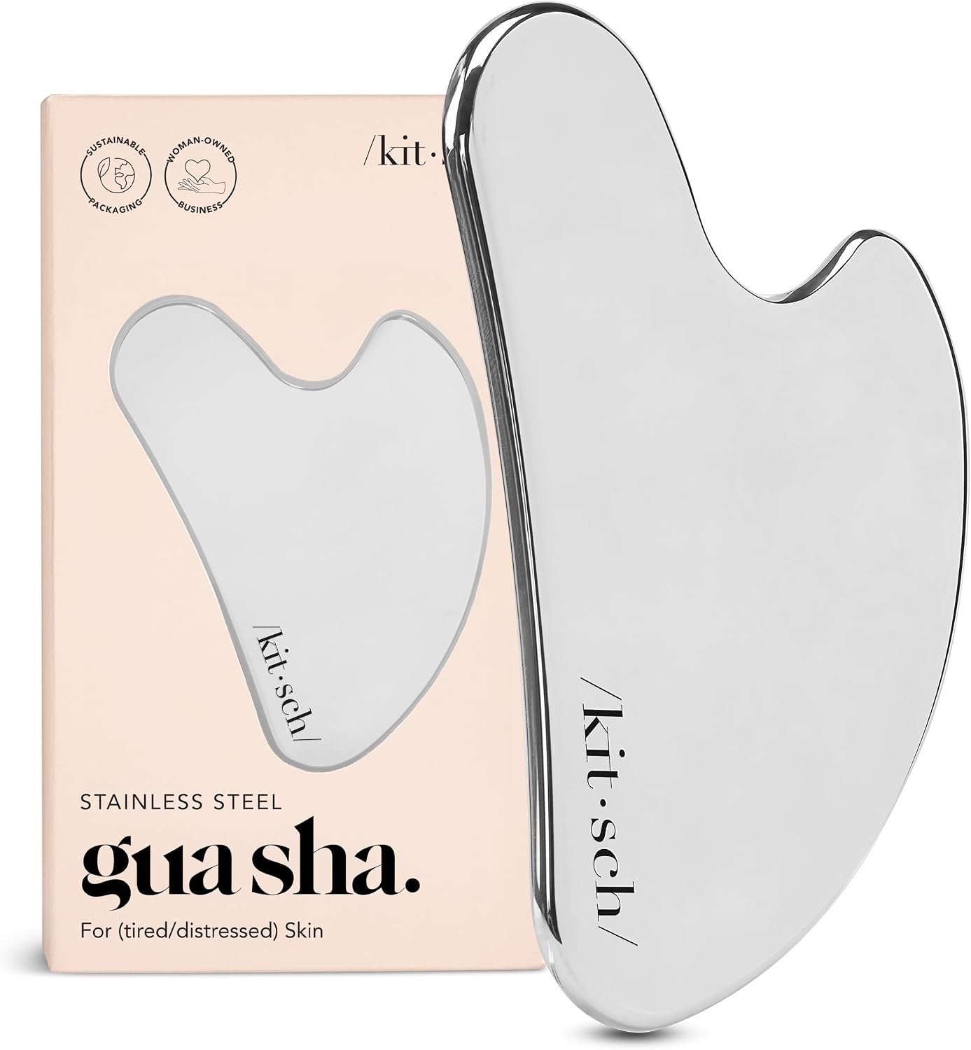 Kitsch Stainless Steel Guasha Tool for Face – Silver