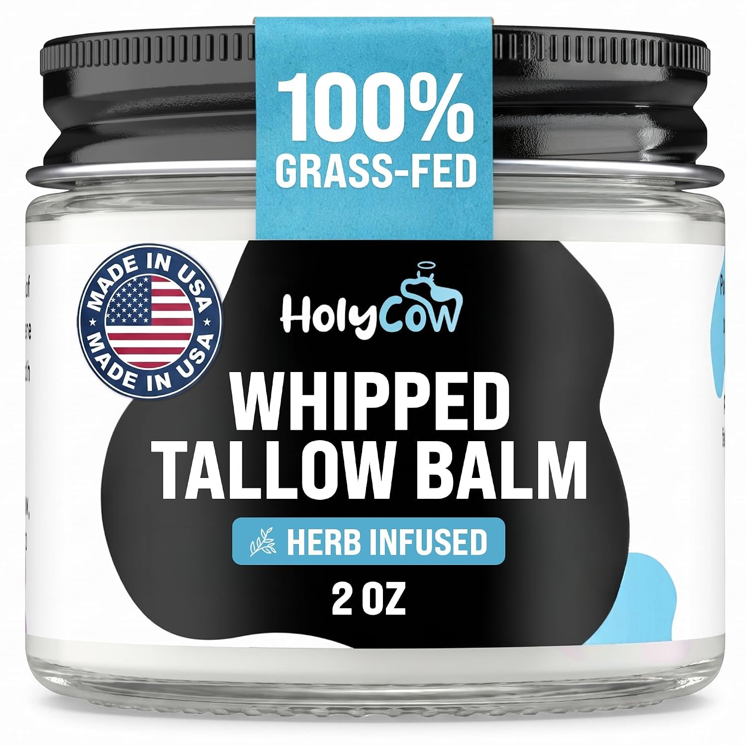 HolyCow Grass Fed Beef Tallow For Skin with Jojoba Oil, 2 Ounce – Unscented