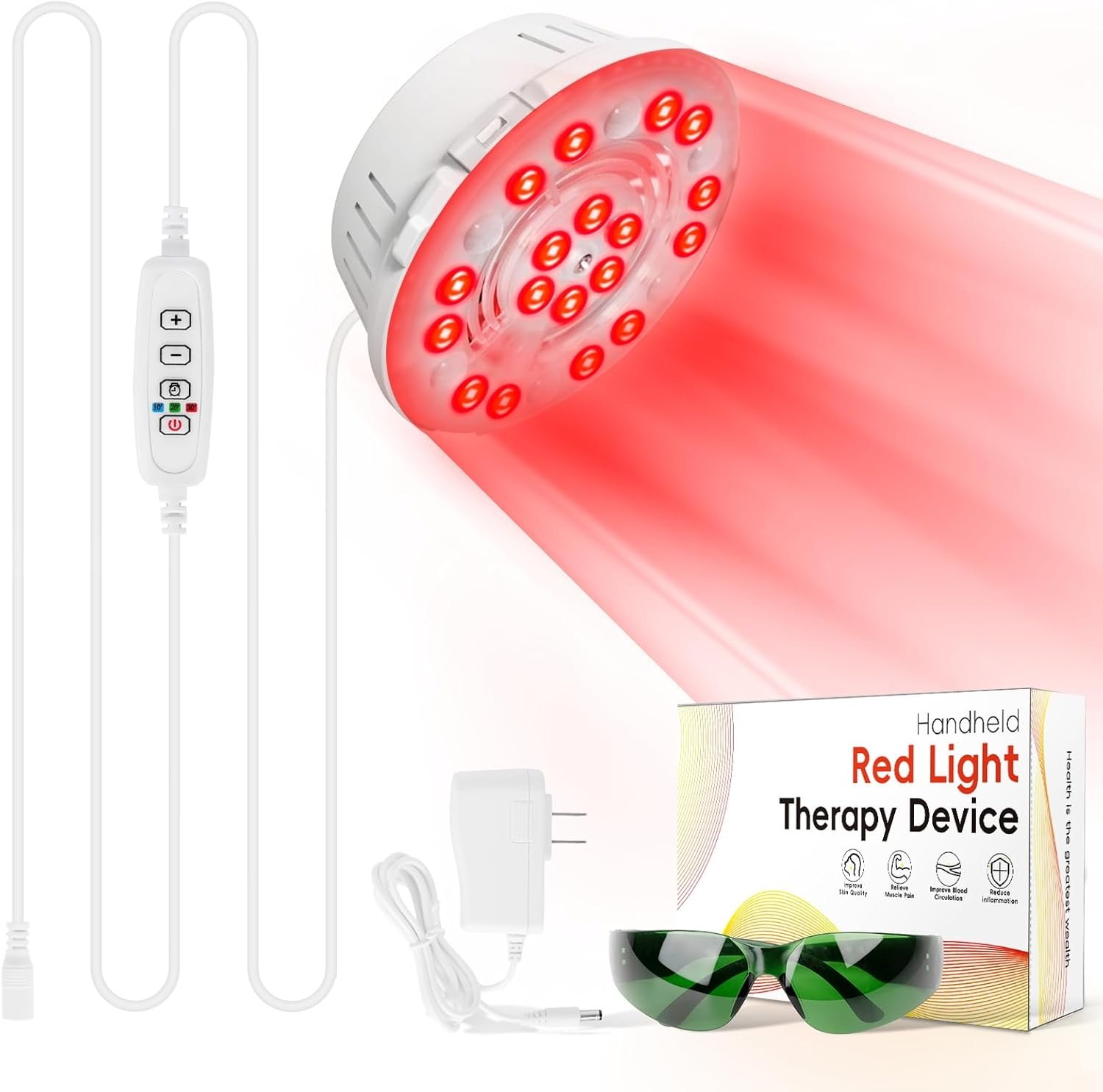 Red Light Therapy Device, Handheld Dual Wavelength LED for Hair & Skin
