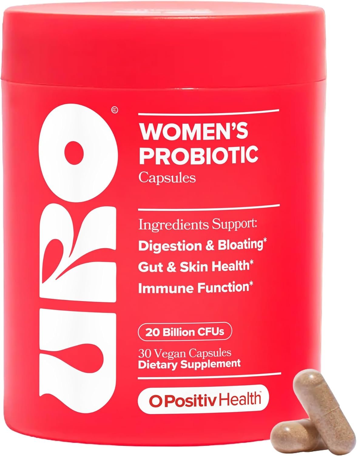 URO Women’s Probiotic – Vaginal, Gut & Skin – 20B+ CFUs – 30-Day Supply
