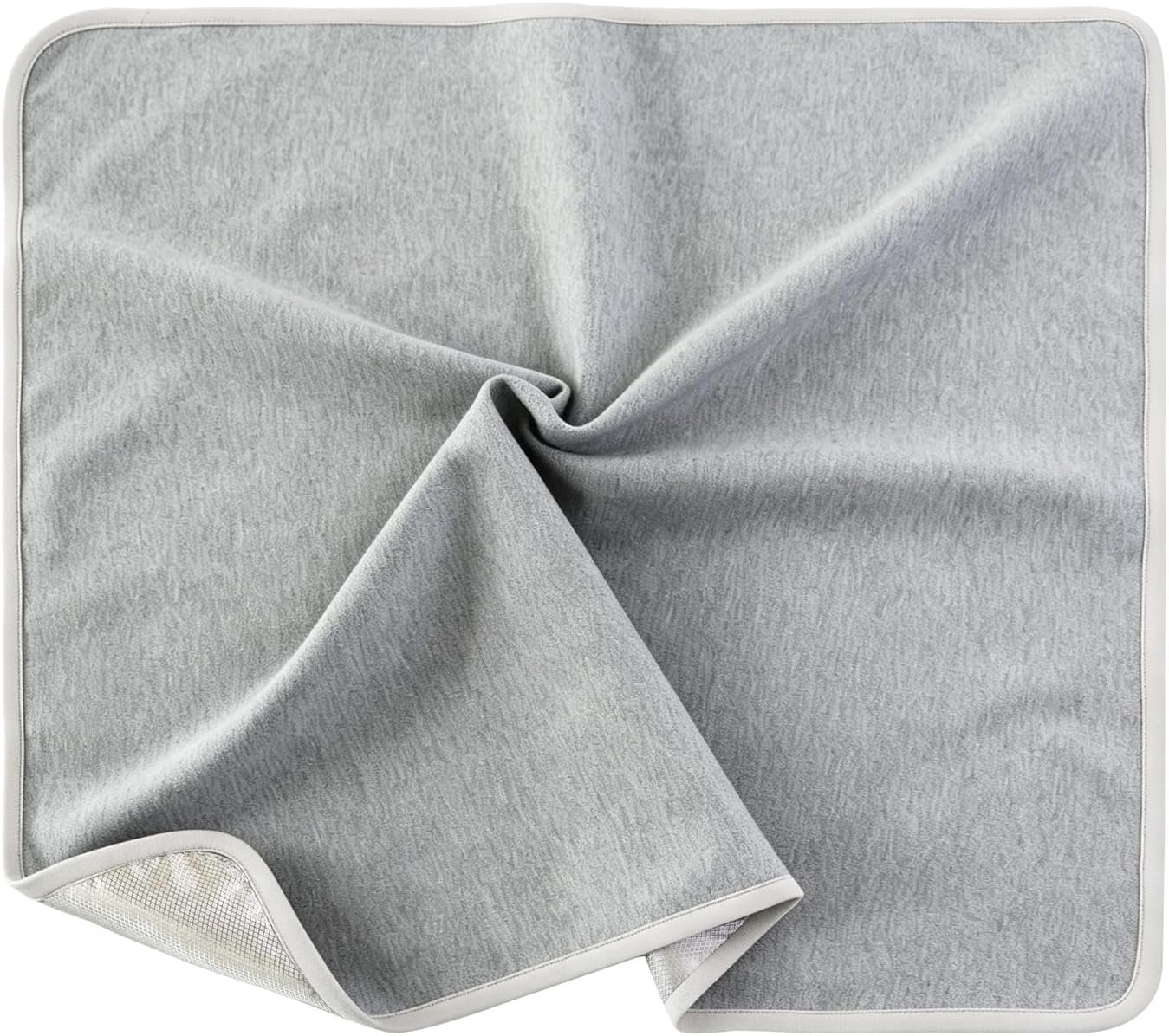 Faraday Blanket EMF RF Shield Blocks 5G WiFi Bluetooth, Soft Cotton Lap Radiation Protection Blanket for Laptop Cell Phone Tablet, 23.6”x21.3” Portable for Home Office Travel Grey