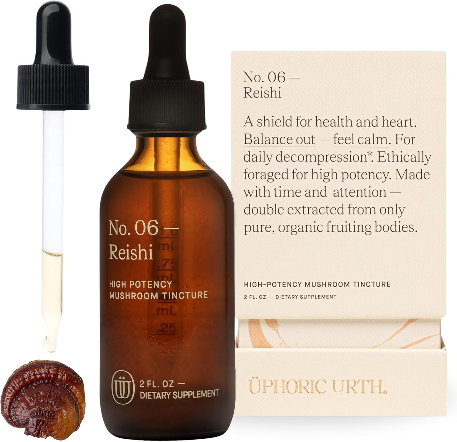 Reishi Mushroom Extract Supplement – Double-Extracted Fruiting Body Tincture, Liquid Drops, Red Reishi Ganoderma Lucidum, Vegan, Non-GMO, Gluten-Free, 2 fl oz, 60 Servings