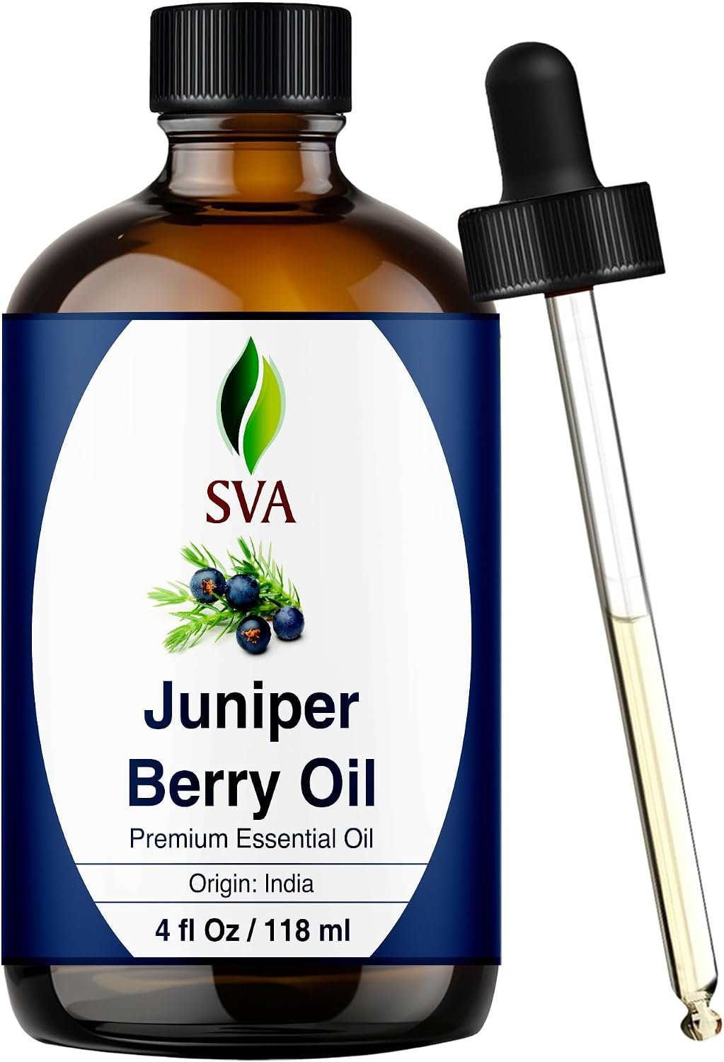 SVA Juniper Berry Essential Oil with Dropper, 4 Fl Oz (118 ml)
