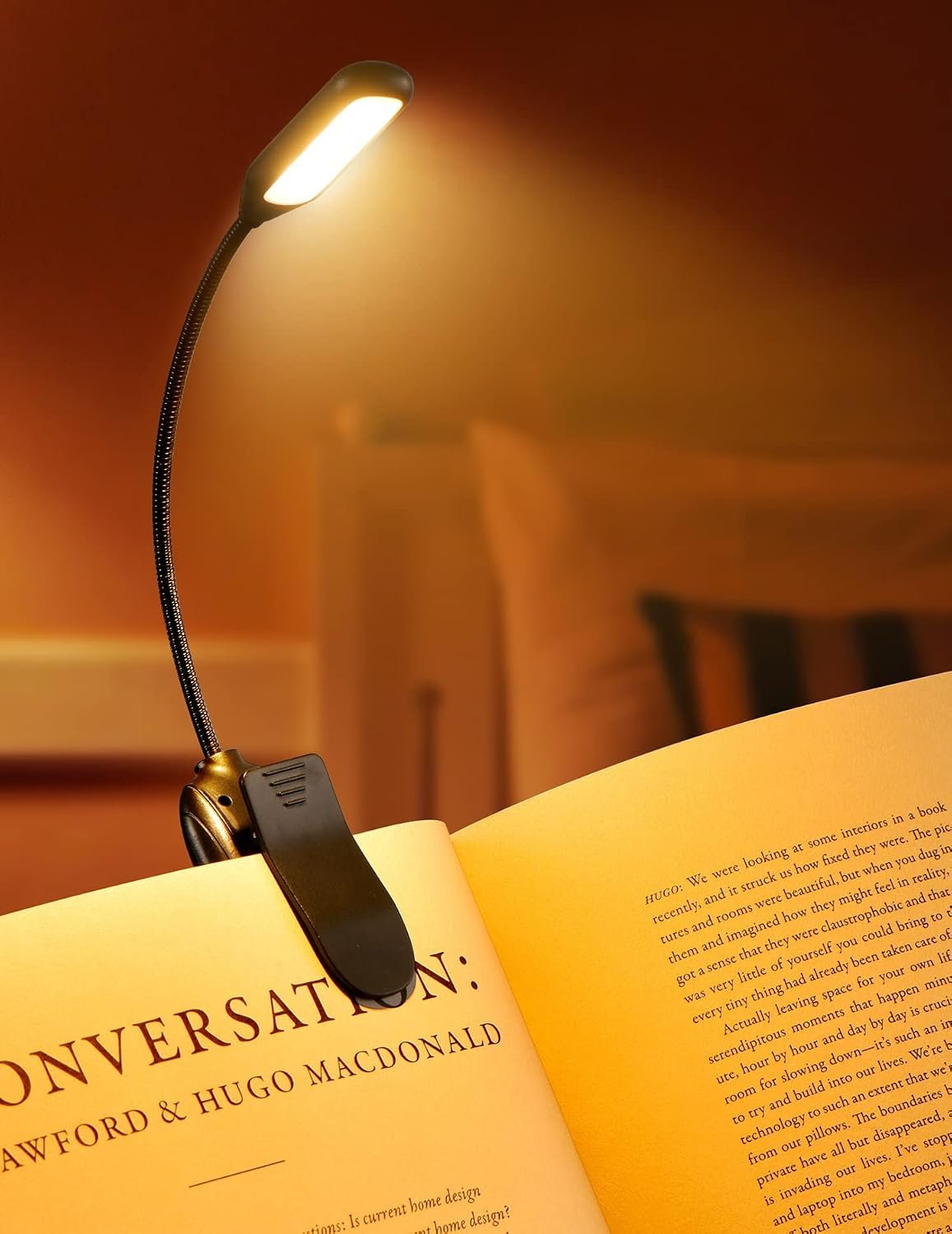Monotremp Rechargeable Book Lights for Reading at Night, Clip-On 3 Colors