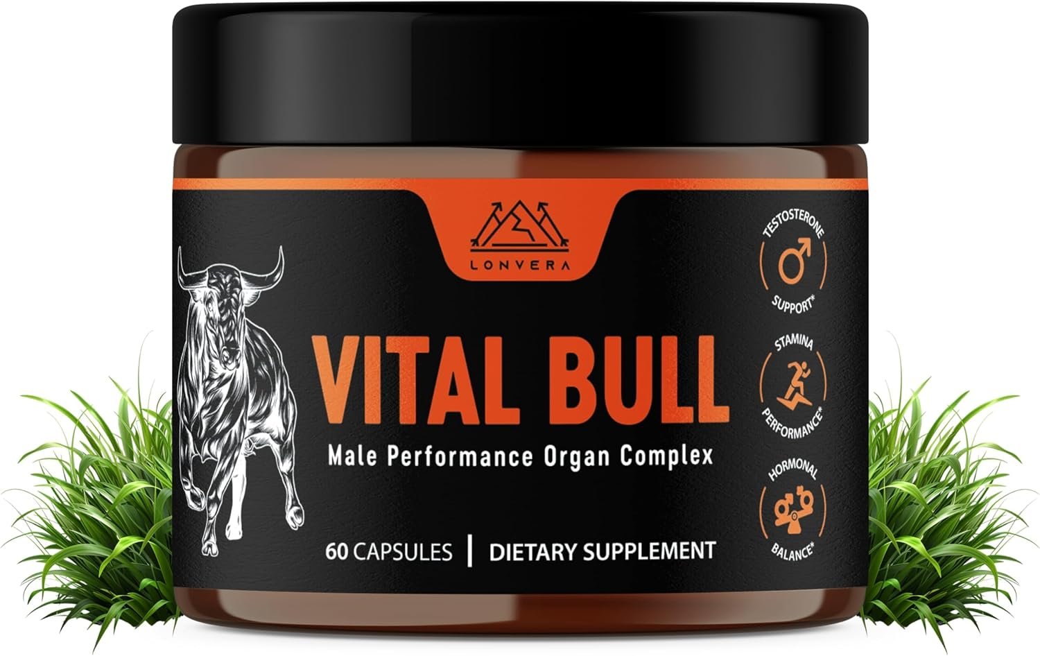 Vital Bull Beef Organ Supplement for Men with Grass Fed Liver, Testicle, Prostate & Bone Marrow – Freeze Dried Beef Organ Capsules for Nutrient Support – 30 Day Supply