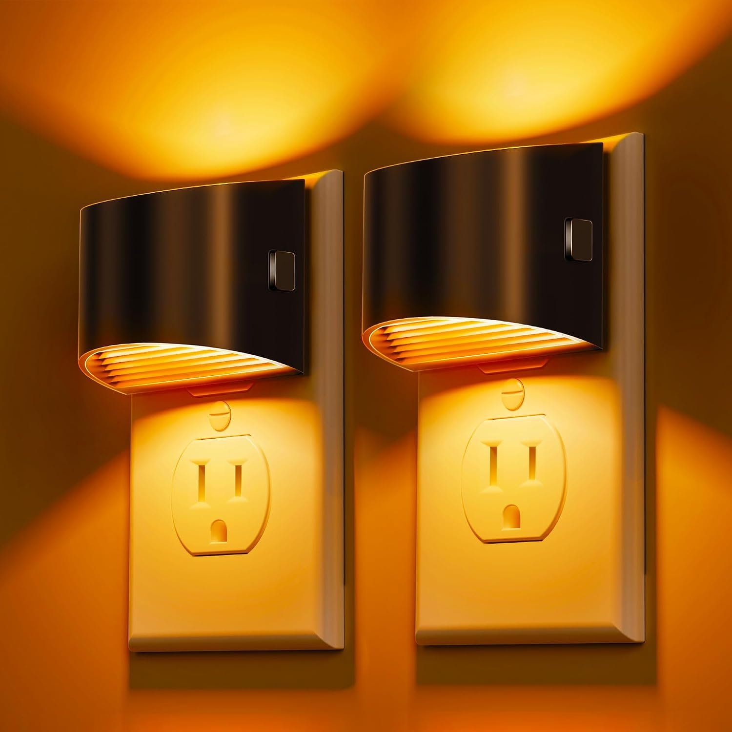 L LOHAS LED Night Light 2 Pack, Night Lights Plug into Wall, 1600K Amber