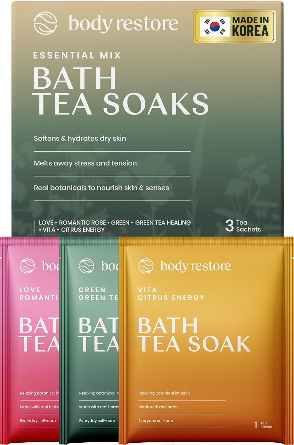 Body Restore Bath Tea Soaks Birthday Gift for Women & Men – Variety 3 Pack