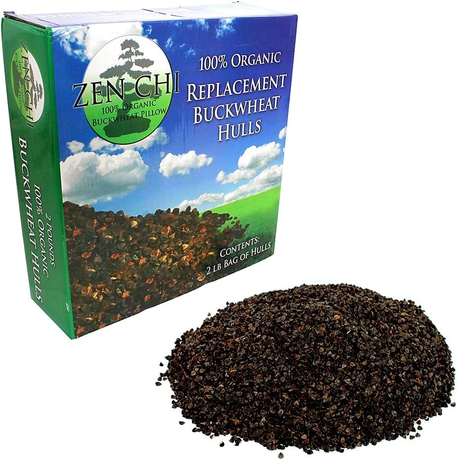 Buckwheat Pillow Replacement Hulls: Zen Chi 100% Organic Premium Buckwheat Hulls – 2 Lb Refill Bag