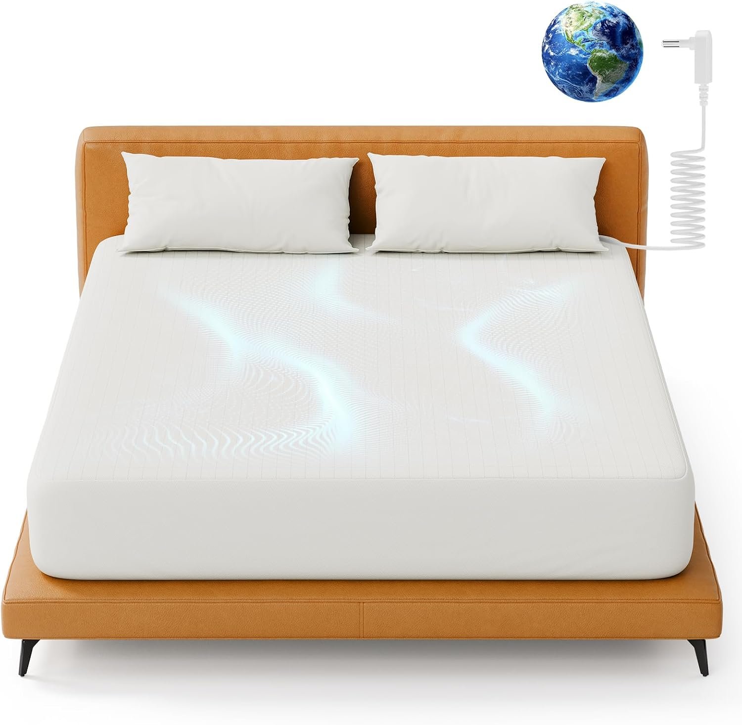 Grounding Fitted Sheets, Grounding Sheets Full Size with 10% Silver Fiber, 15” Deep Pocket Grounded Fitted Bed Sheets for Better Sleep & Wellness, White
