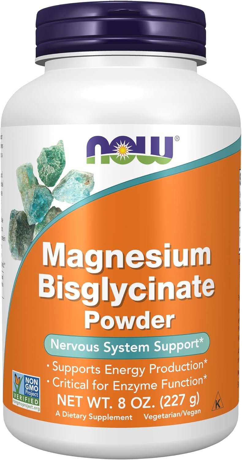 NOW Supplements, Magnesium Bisglycinate Powder, Enzyme Function*, 8 oz