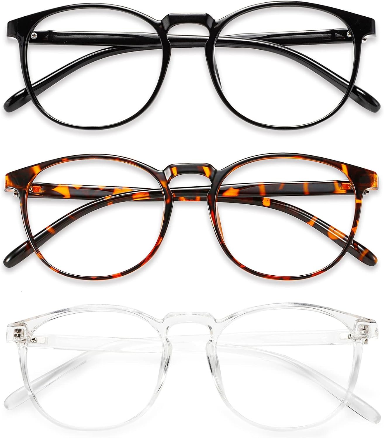 Przene Blue Light Blocking Glasses for Women Men Black/Transparent/Amber