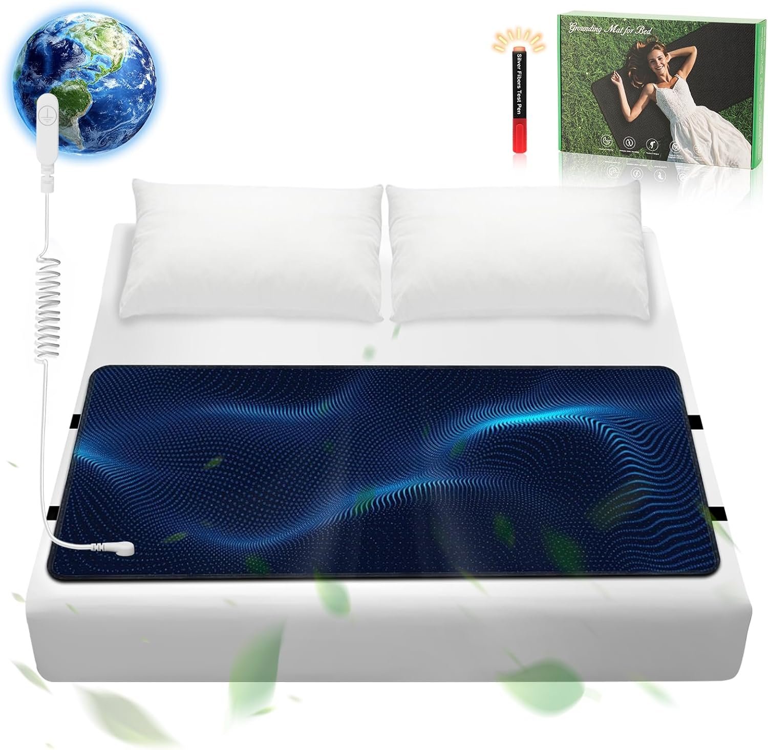Grounding Mat for Bed, Anti-Static Earthing Pad (Queen, 60″x27″)