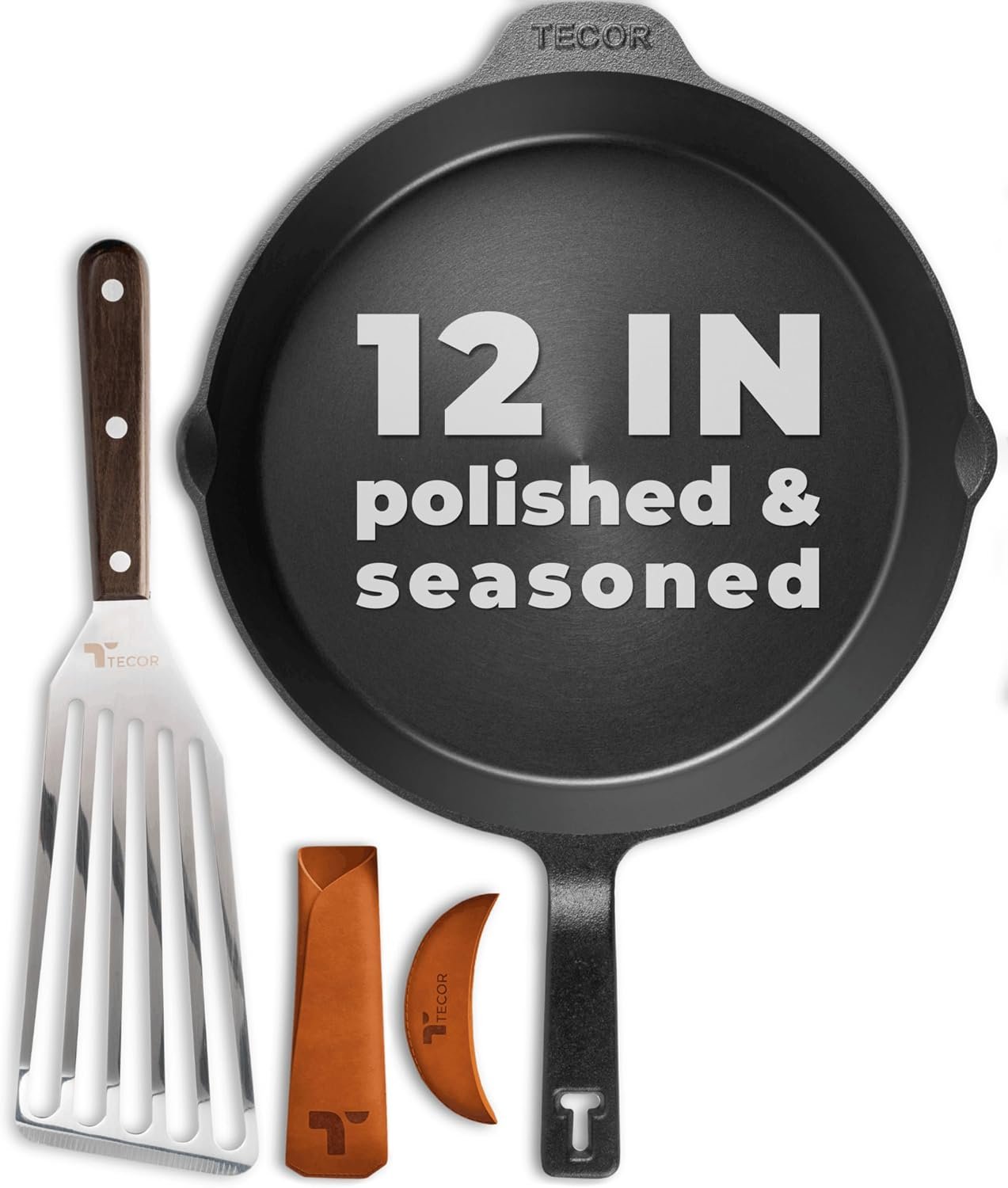 Polished Cast Iron Skillet 12 Inch | No PFAS I German-Engineered