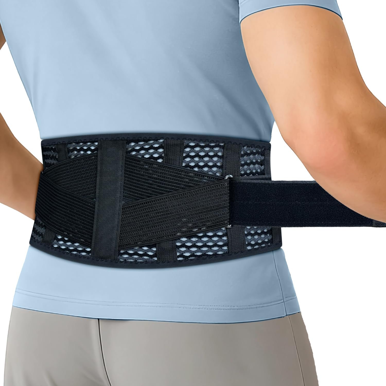 Breathable Back Brace for Men Lower Back Pain Relief, All-Day Wear