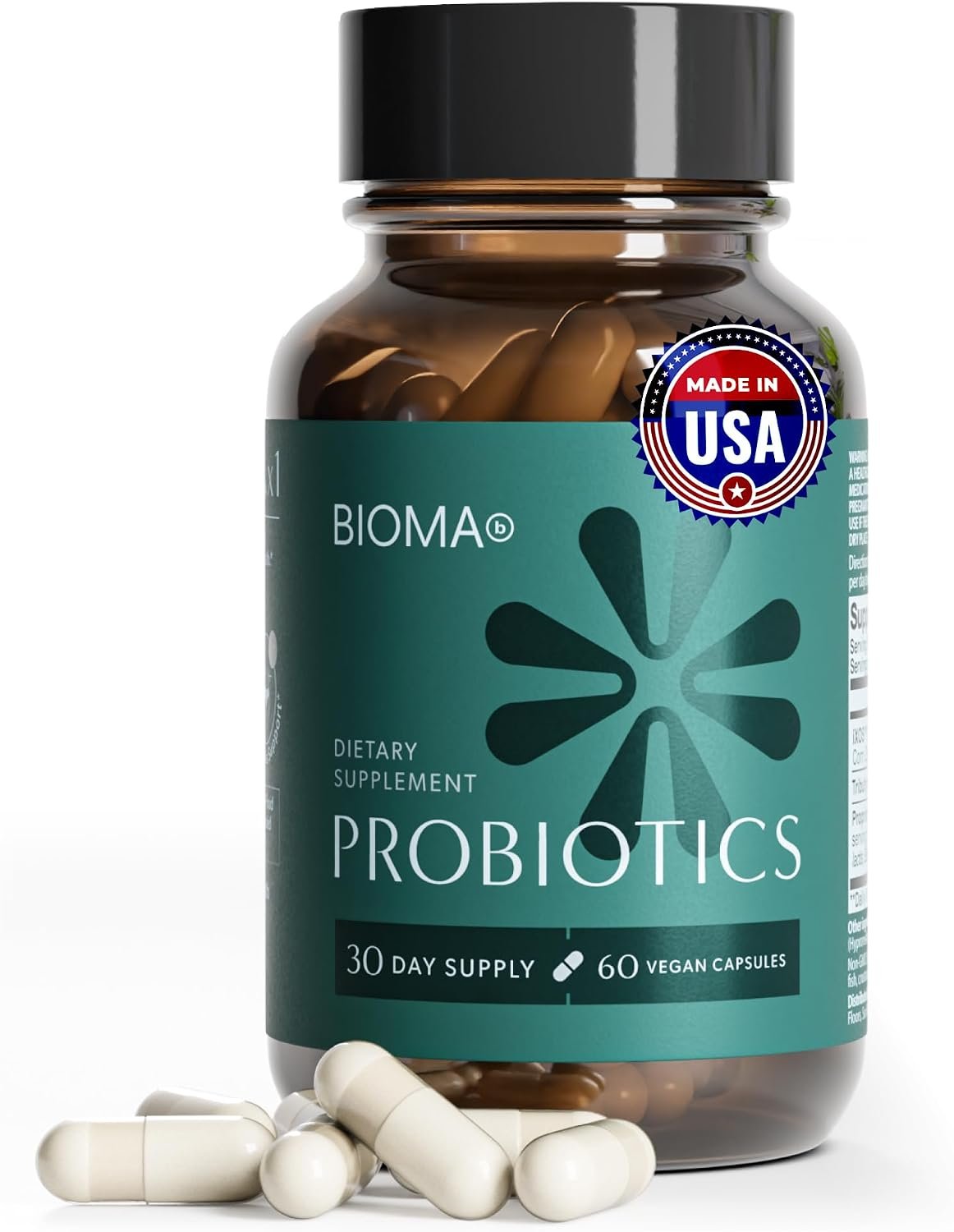 BIOMA Probiotics – Digestive Health Probiotic – Gut Support for Men & Women with Xylooligosaccharides, Tributyrin & Bifidobacterium – Vegan & Gluten Free – 60 Delayed-Release Capsules (30-Day Supply)