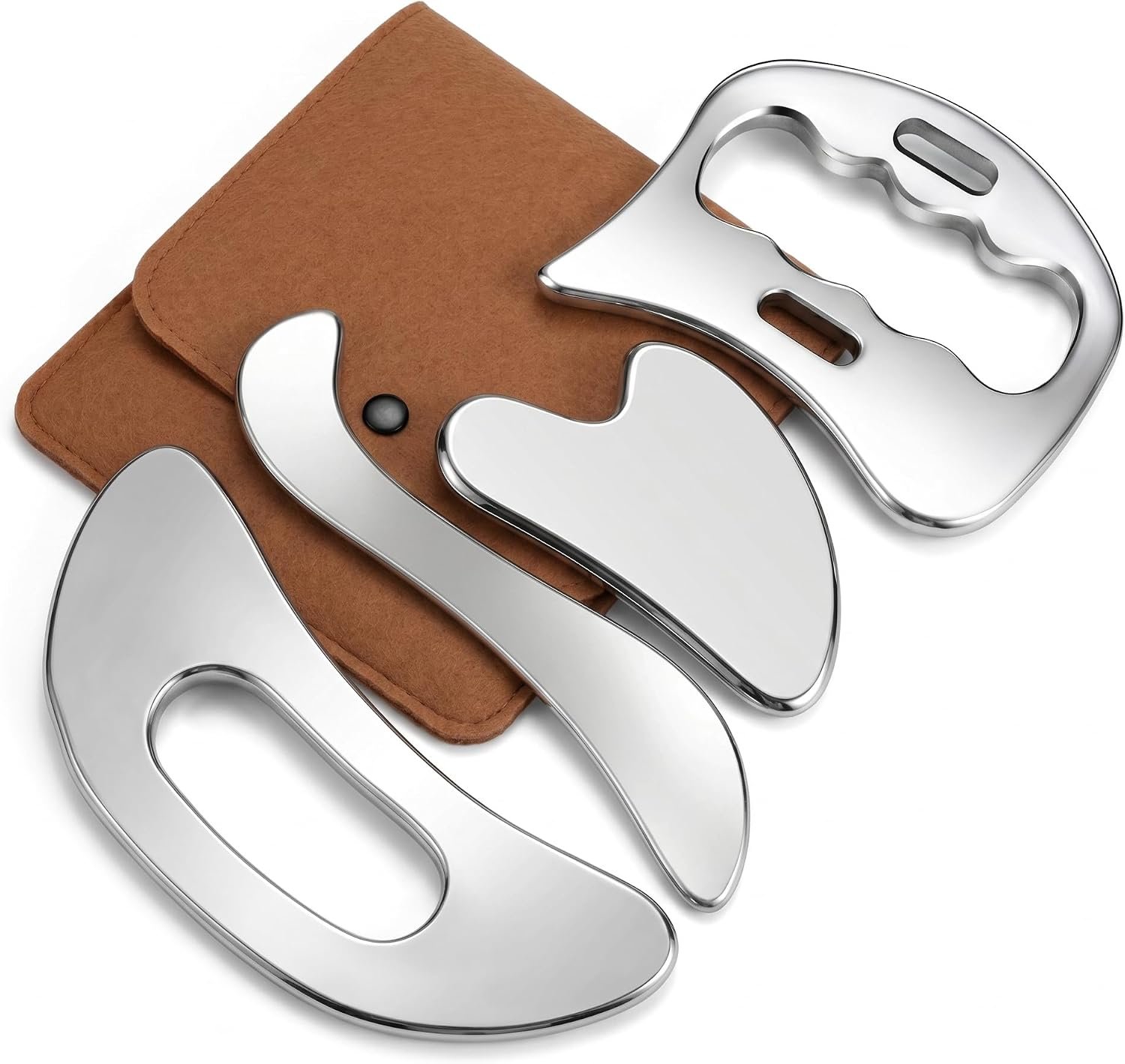 4-in-1 Stainless Steel Gua Sha Tool Set, IASTM Muscle Scraper Tool