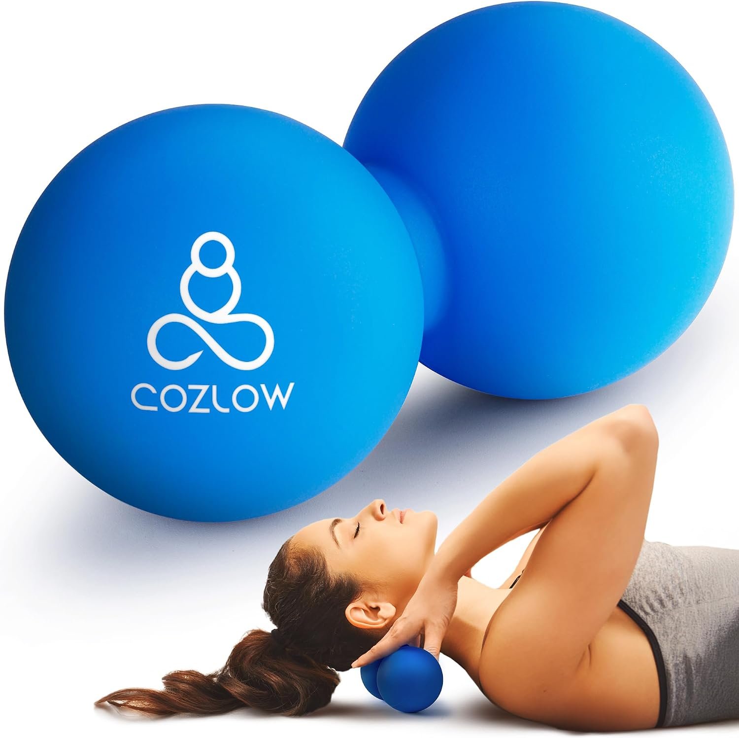 COZLOW Peanut Massage Ball – Deep Tissue Therapy, Pain Relief – Cobalt Blue
