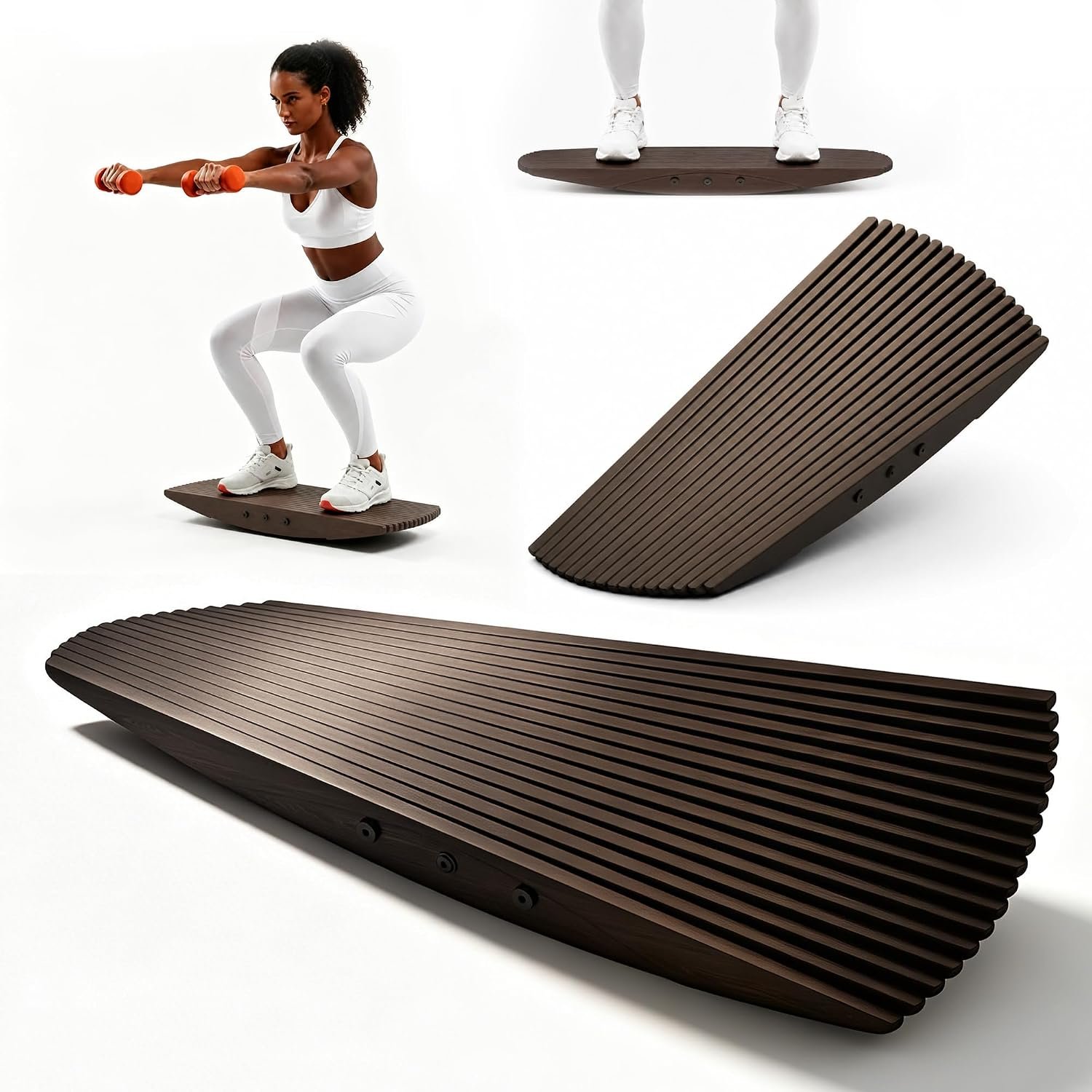 Textured Anti-Fatigue Balance Board 440Lbs with Massage Nodules Rocker Use